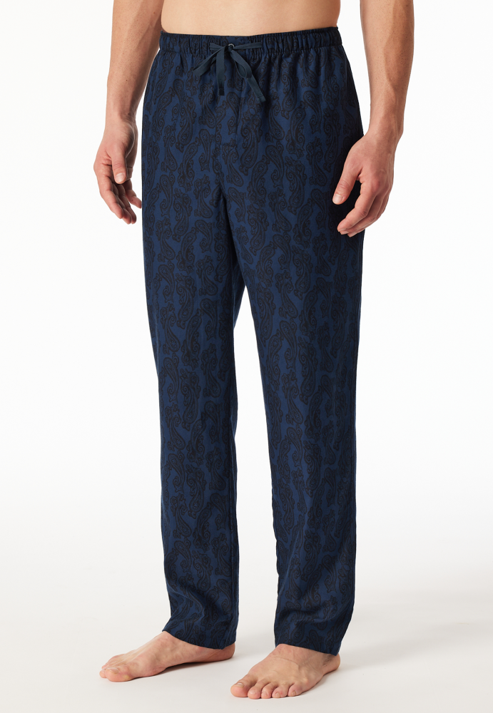 SCHIESSER Mix + Relax Pantalon, heren loungebroek, nachtblauw dessin