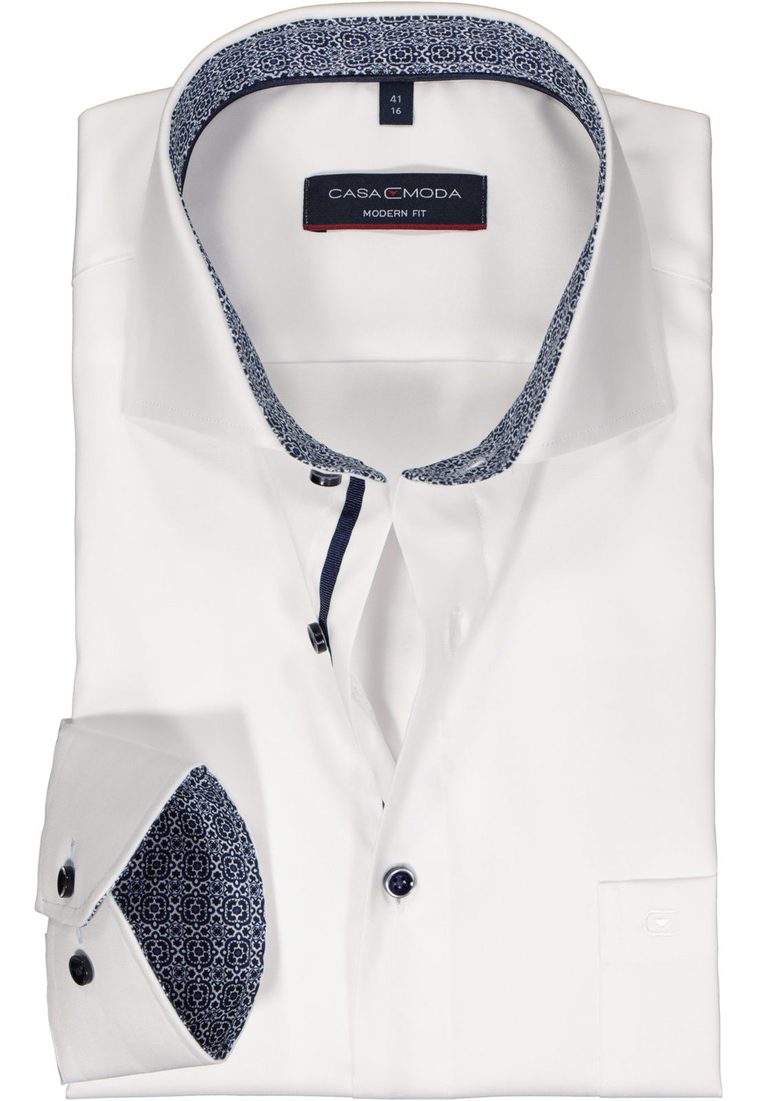 1-4060031935135_casa-moda-overhemd_HR CASA MODA modern fit overhemd, twill, wit
