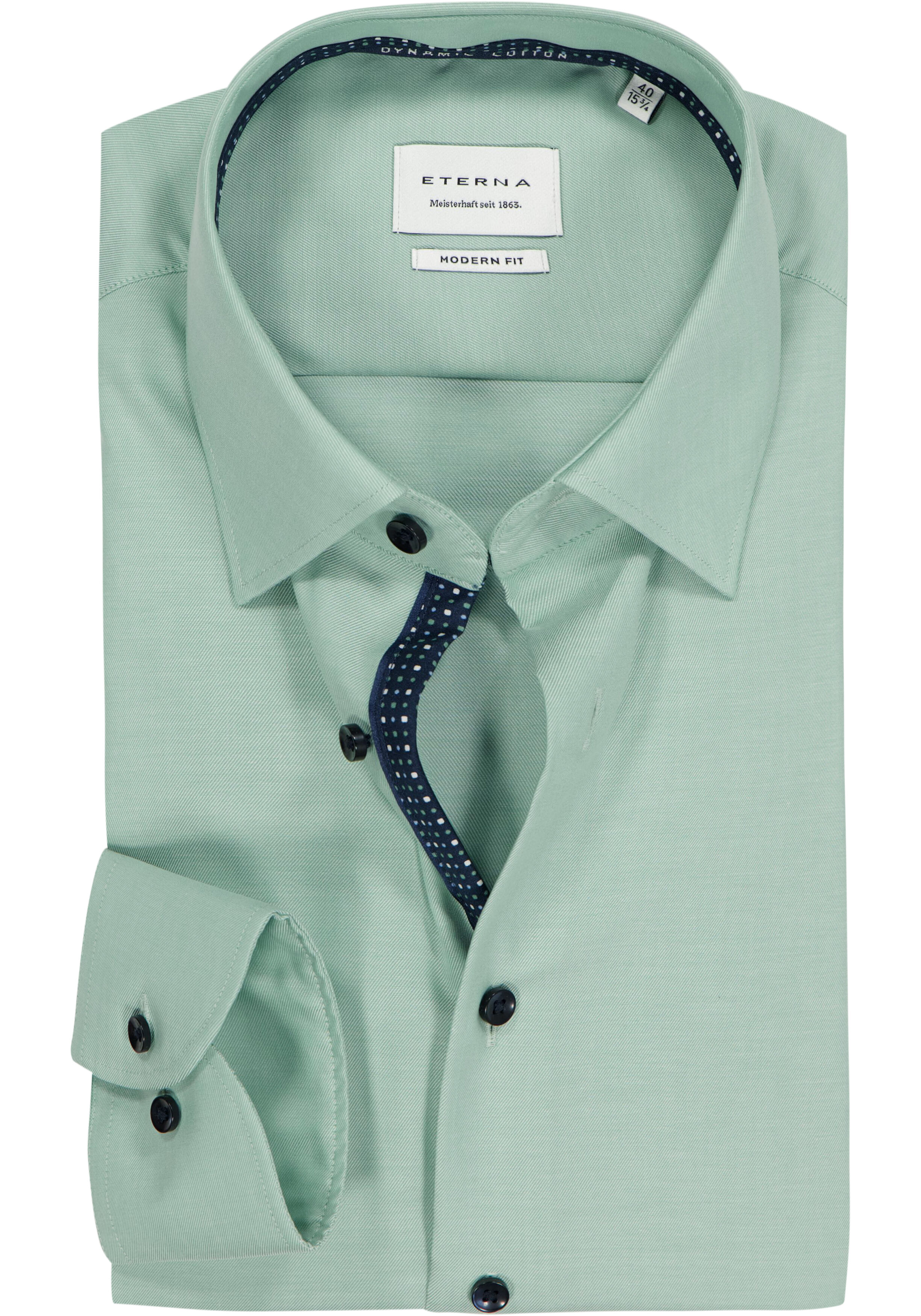 ETERNA modern fit overhemd, twill, groen