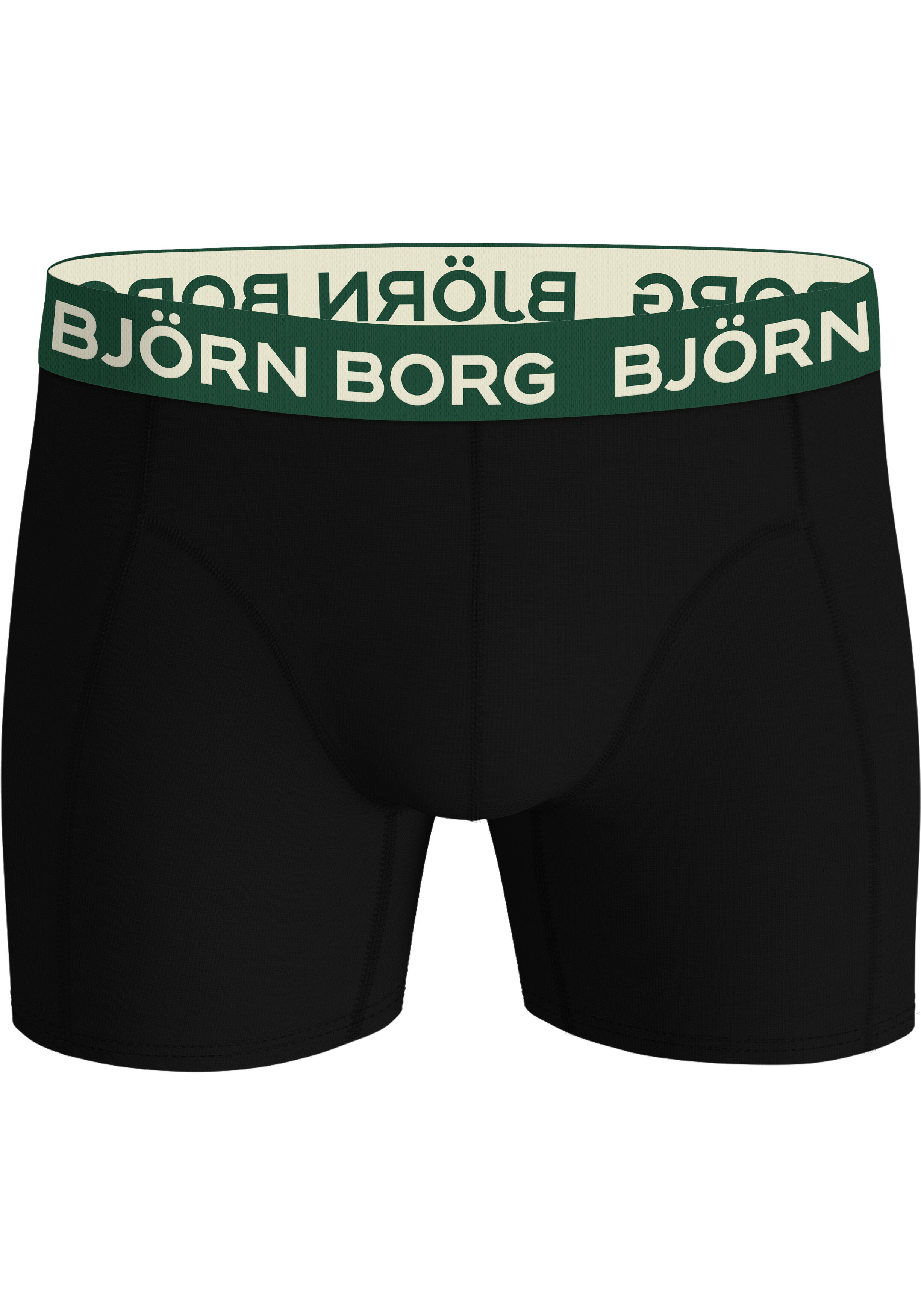 Bjorn Borg Cotton Stretch boxers, heren boxers normale lengte (3-pack), groen, zwart en groen met print