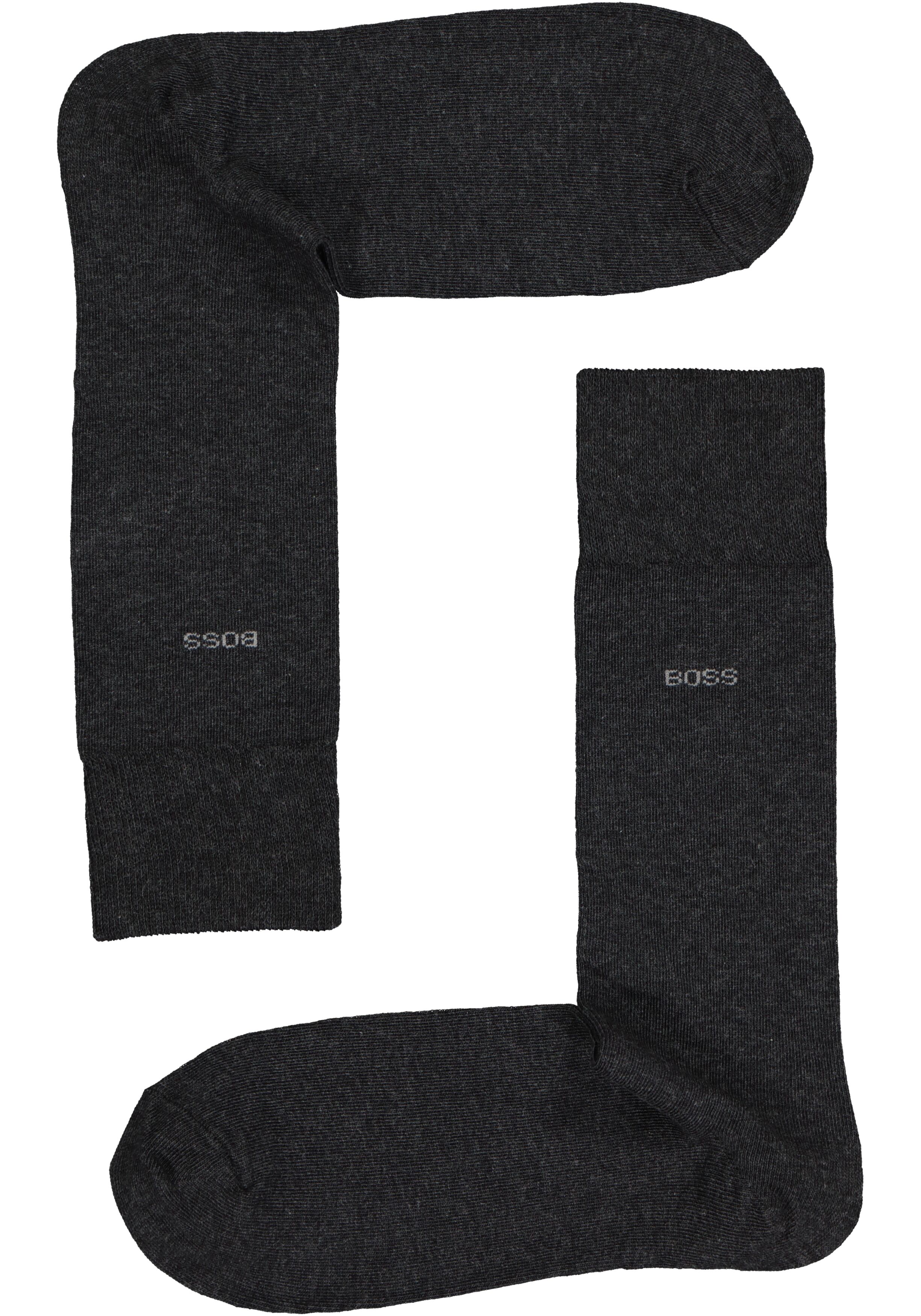BOSS regular socks (3-pack), herensokken katoen, zwart, grijs en blauw