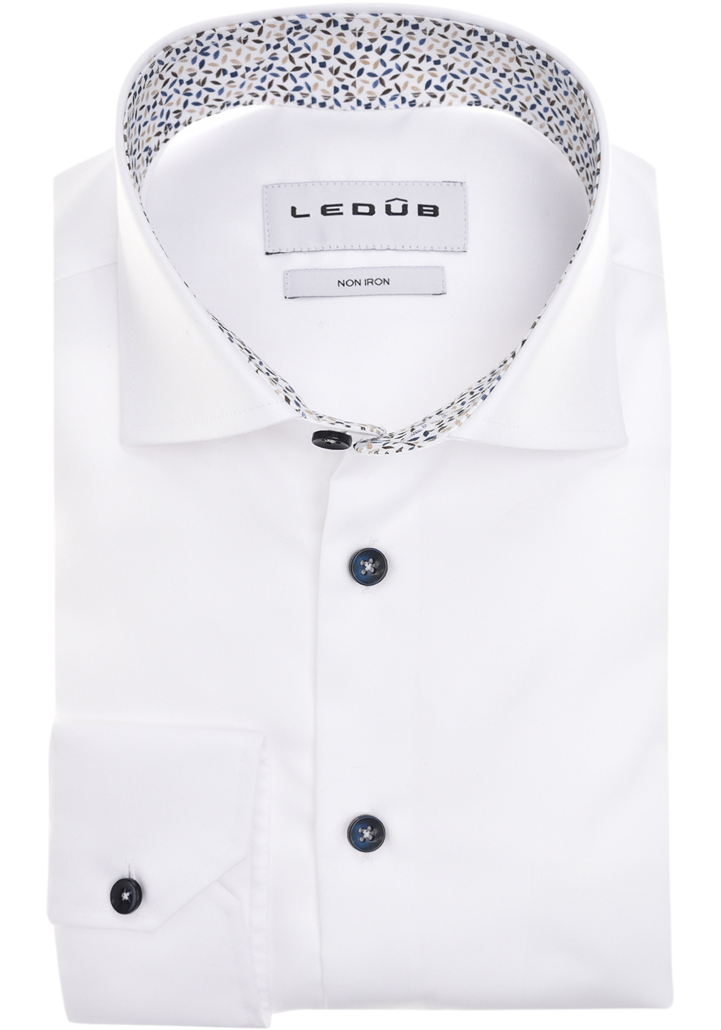 Ledub modern fit overhemd, popeline, wit