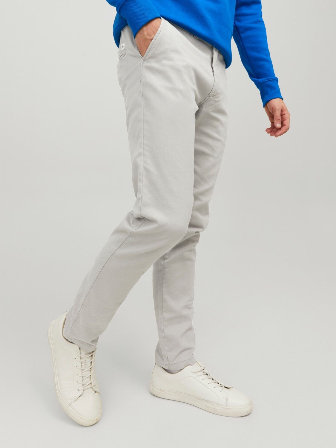 JACK & JONES Marco Dave Ghost Grey loose fit, heren chino, grijs