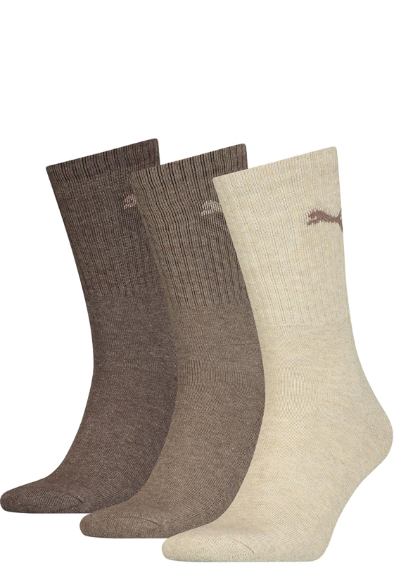 Puma Crew Sock (3-pack),  sokken, bruin Puma Crew Sock (3-pack),  sokken, bruin