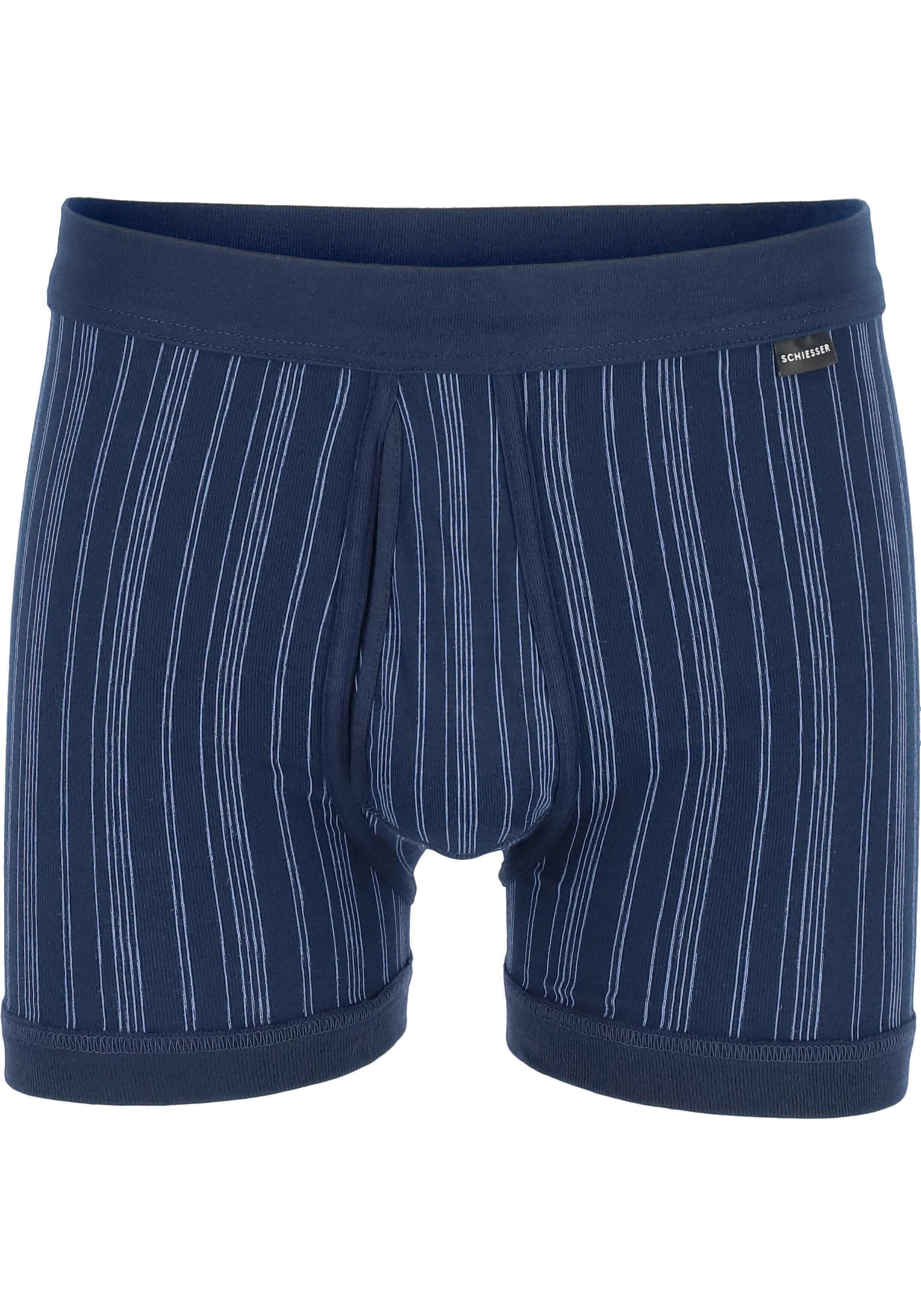 SCHIESSER Original Classics shorts (2-pack), Feinripp met gulp, blauw gestreept           