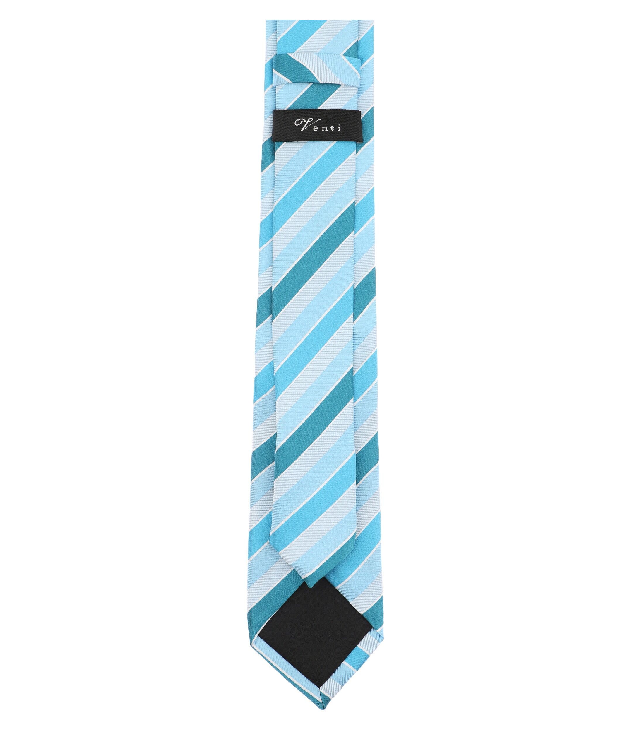 VENTI stropdas, lichtblauw, blauw, wit gestreept