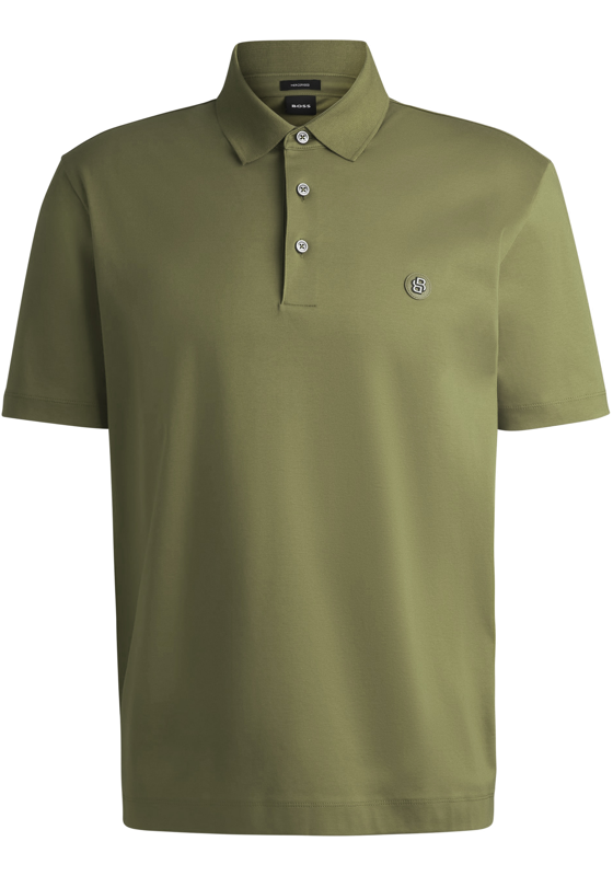 BOSS Parris regular fit heren polo, pique, groen BOSS Parris regular fit heren polo, pique, groen