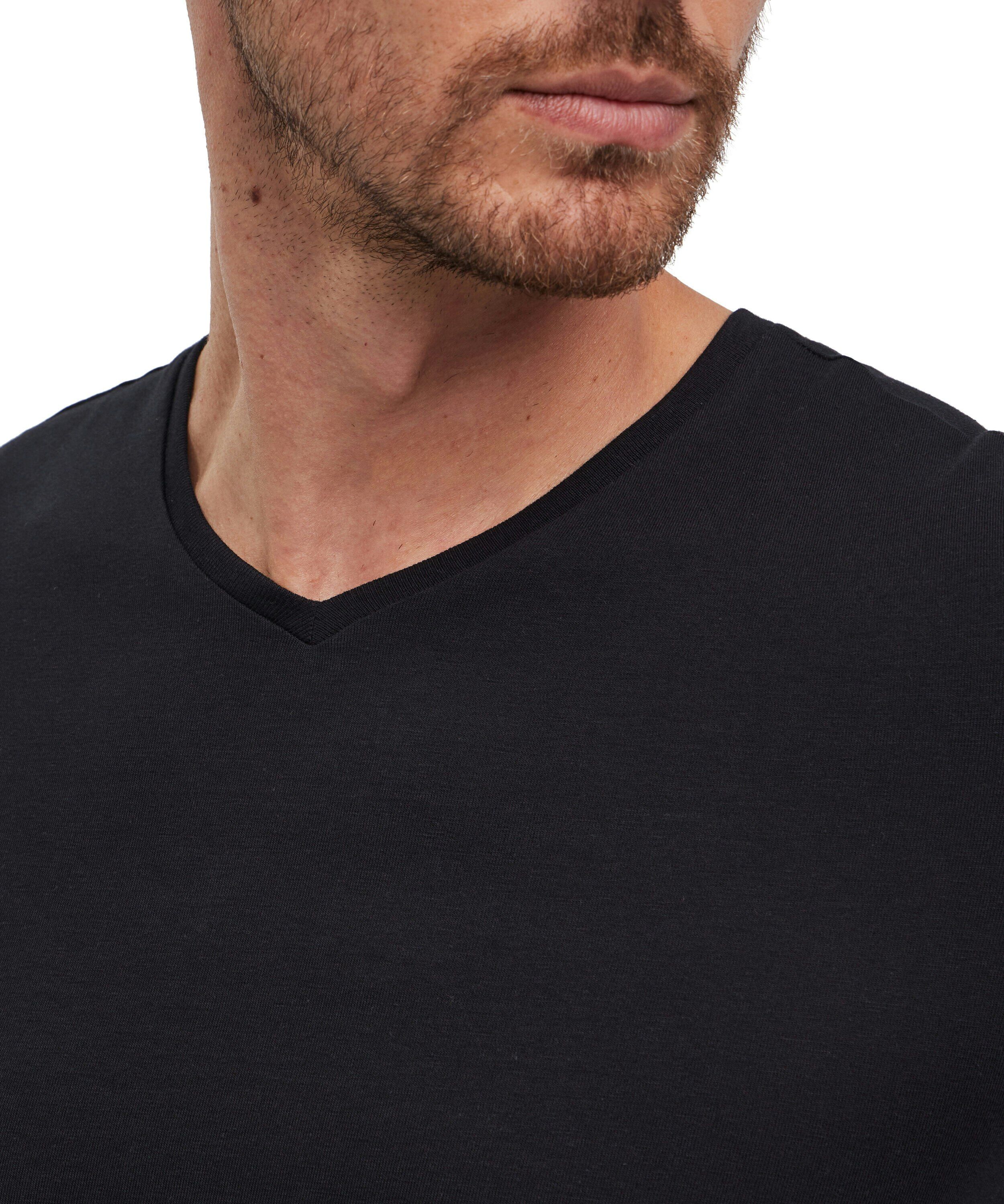 FALKE 2-pack heren T-shirt Daily Comfort, korte mouw, zwart (black)