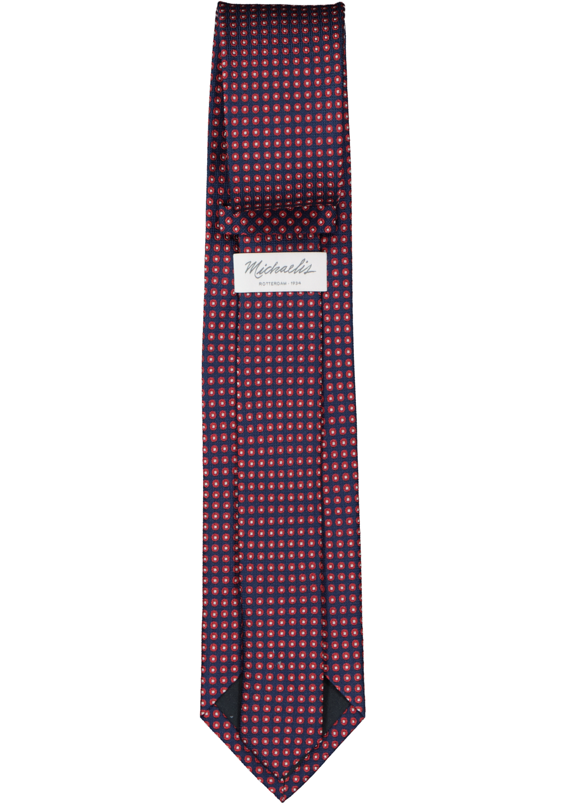 2-8719064745445_michaelis_stropdas__HR Michaelis  stropdas, zijde, blauw met rood en wit dessin