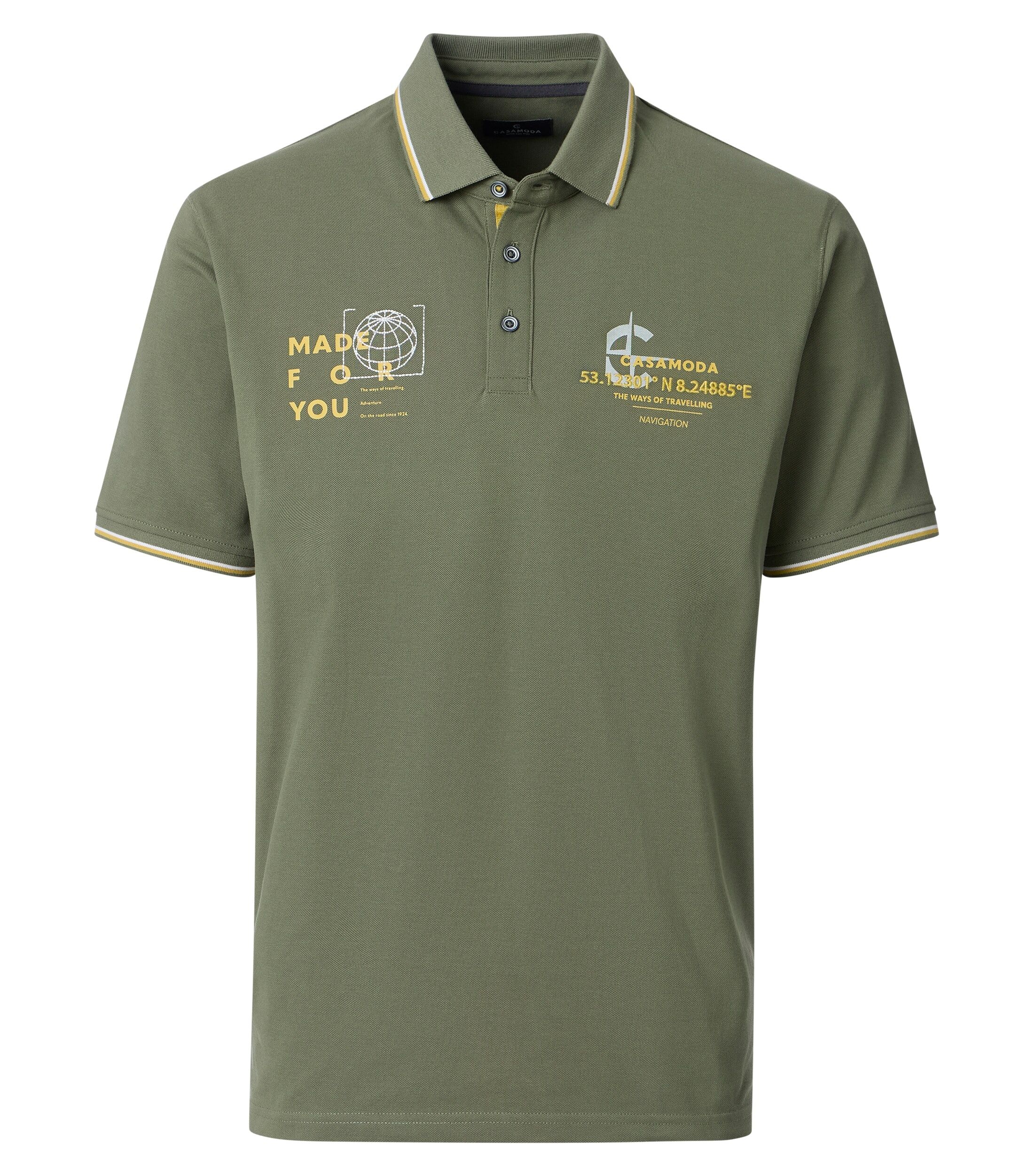 CASA MODA comfort fit heren polo, groen