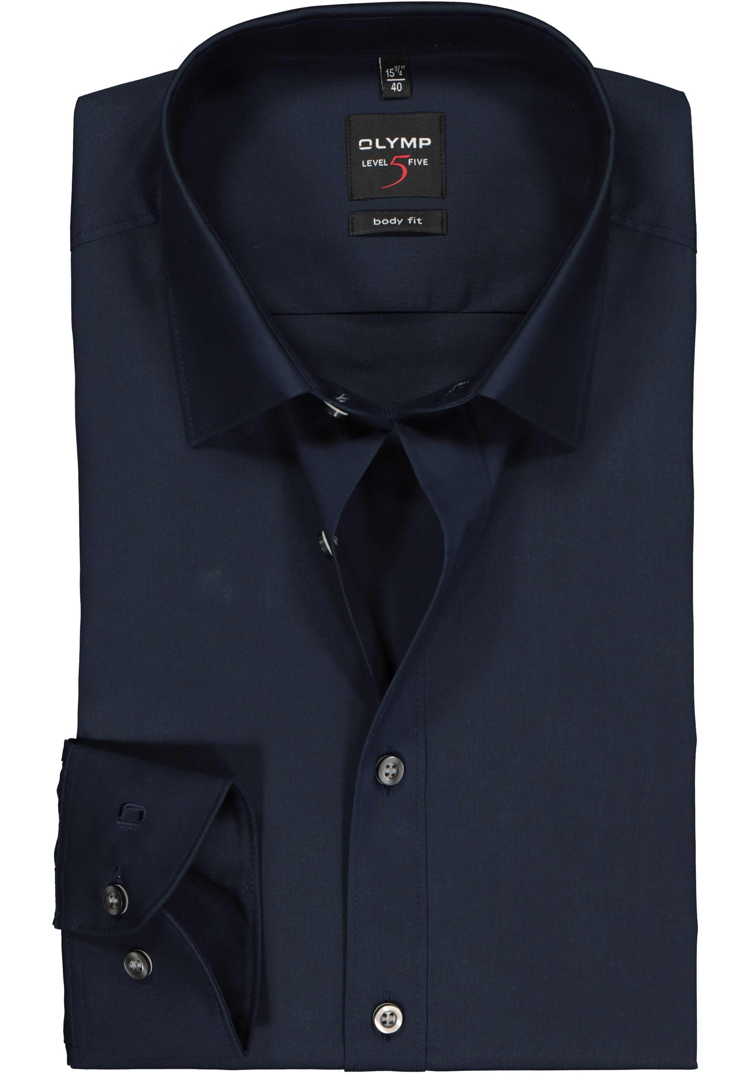 OLYMP Level 5 body fit overhemd, nacht blauw