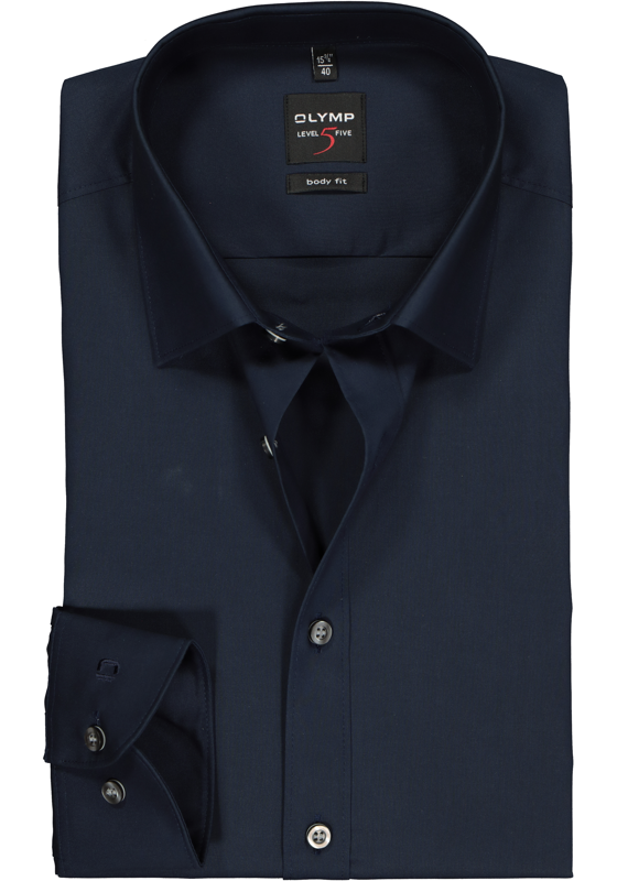 OLYMP Level 5 body fit overhemd, nacht blauw OLYMP Level 5 body fit overhemd, nacht blauw