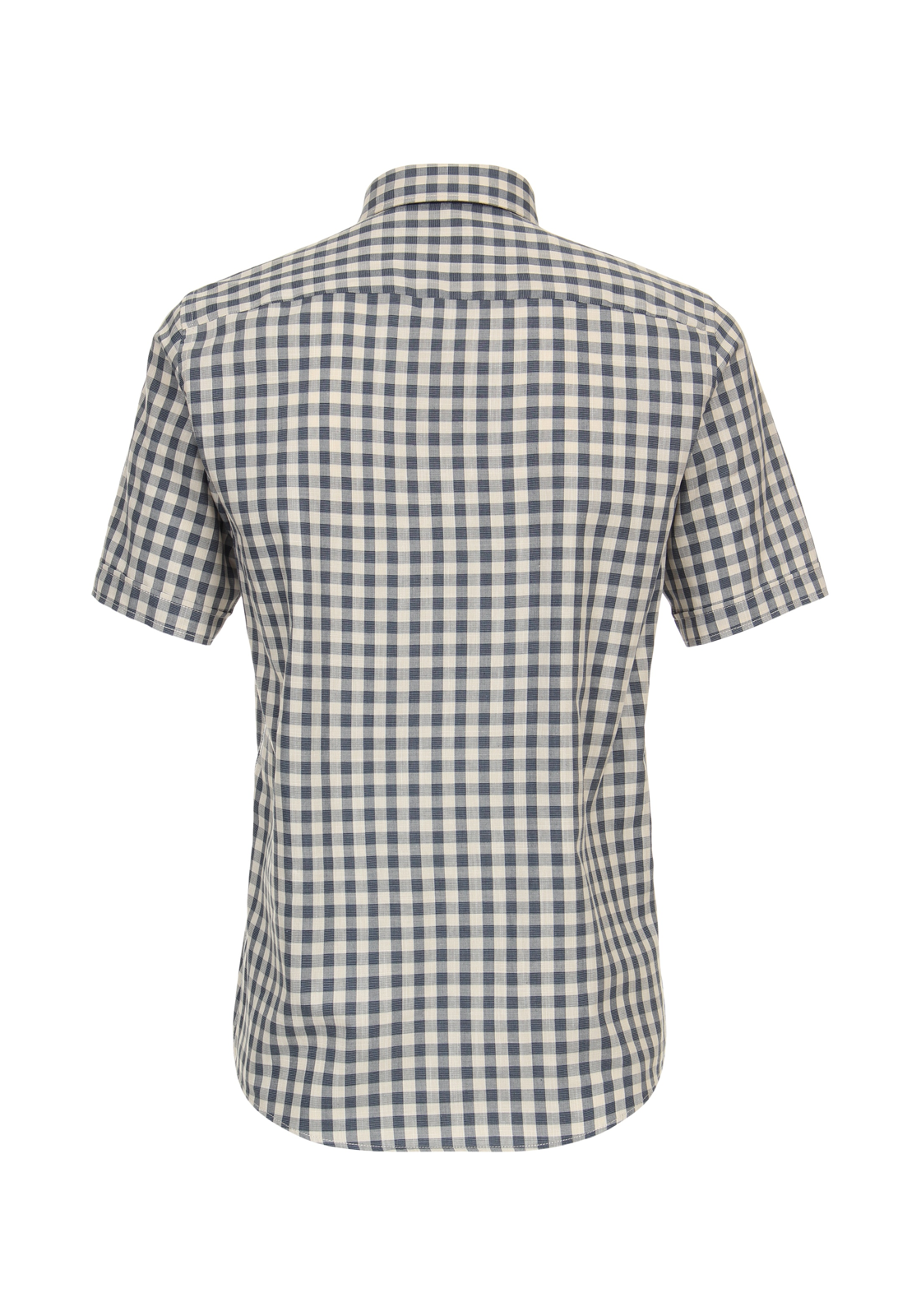 CASA MODA Sport casual fit overhemd, korte mouw, chambray, beige geruit - 944269500-600 CASA MODA Sport casual fit overhemd, korte mouw, chambray, beige geruit - 944269500-600