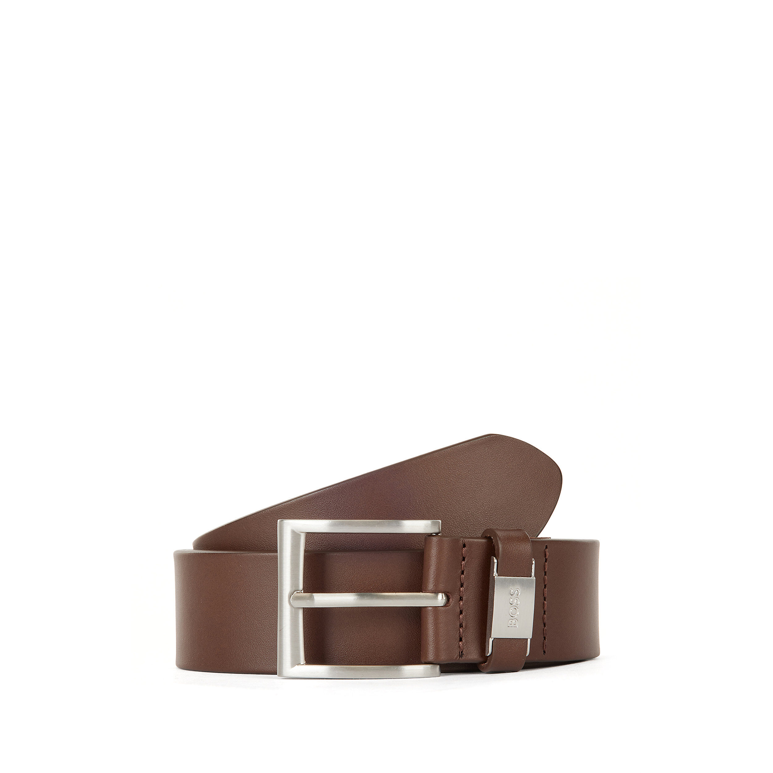 BOSS leren heren riem, donkerbruin