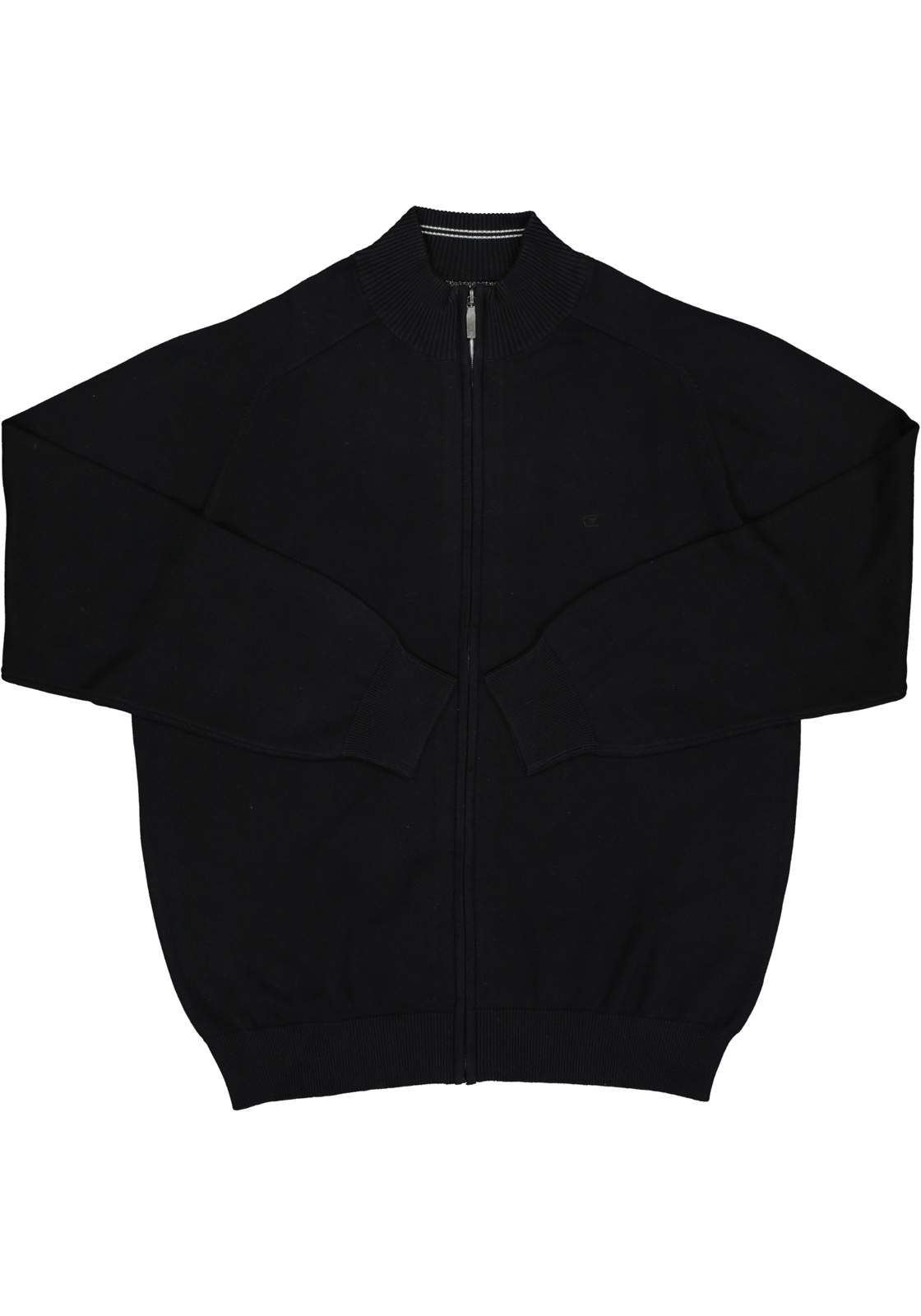 2-4060031197304_Trui_HR CASA MODA heren vest katoen, met rits, zwart