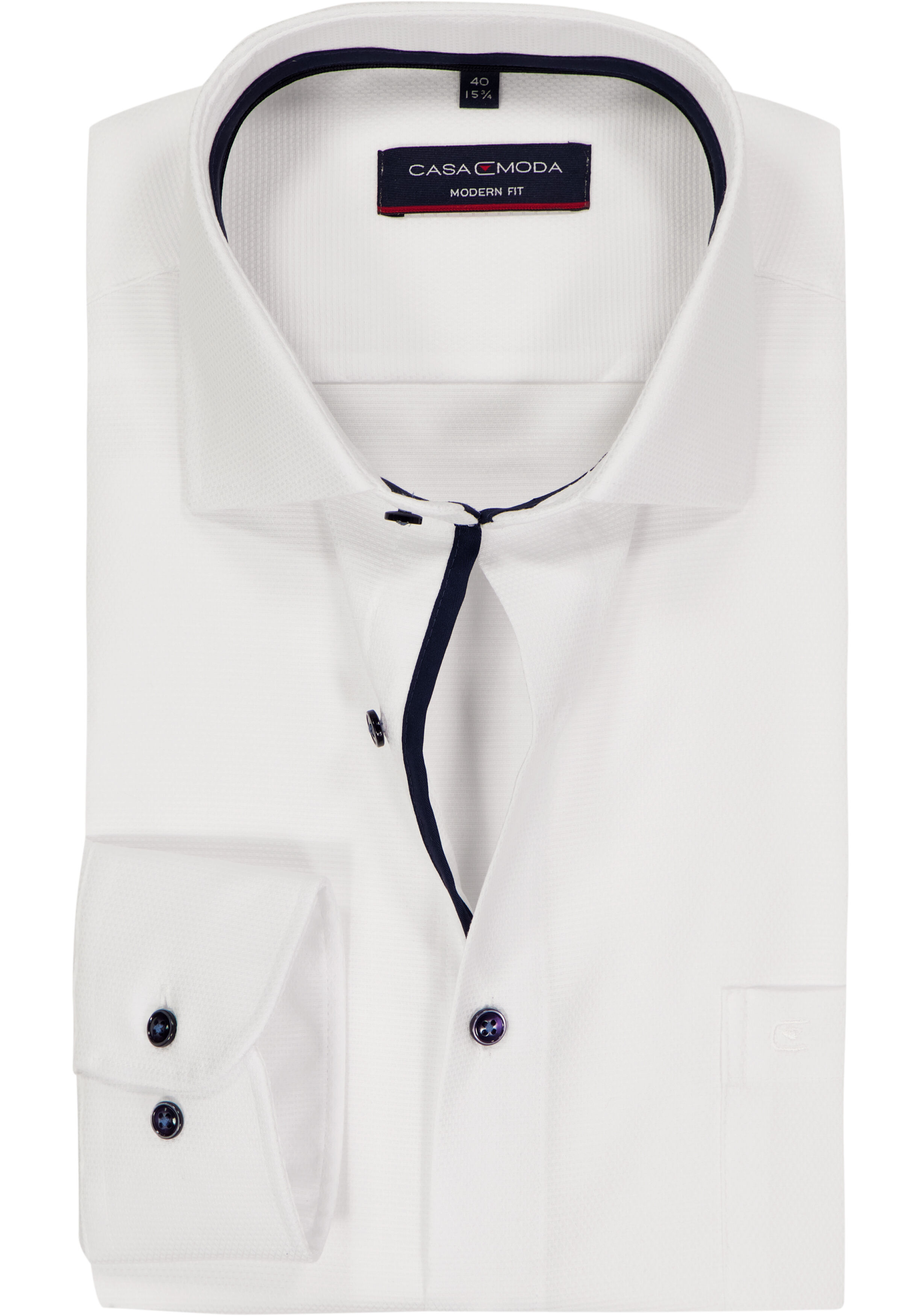 CASA MODA modern fit overhemd, dobby, wit
