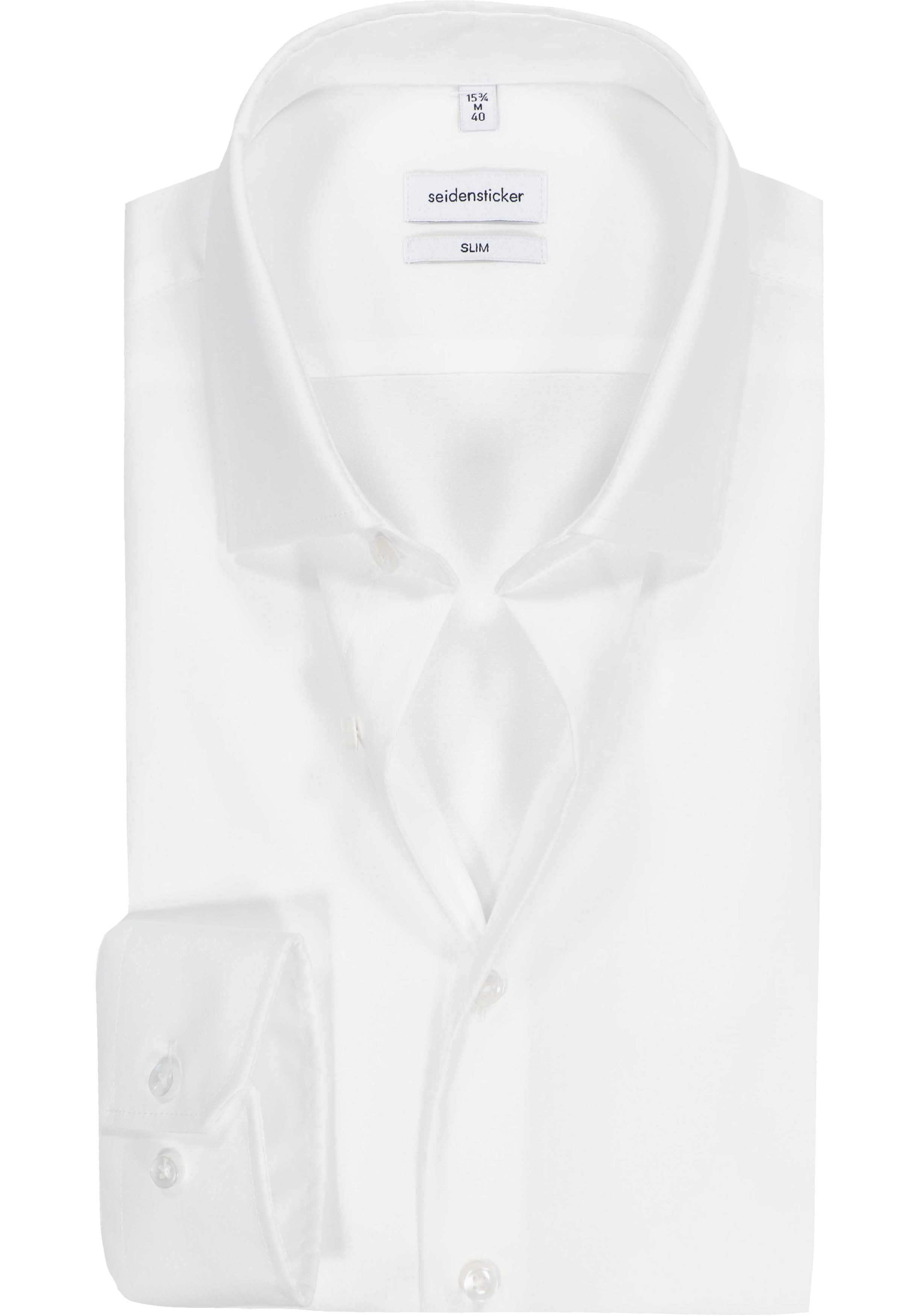 Seidensticker slim fit overhemd, popeline, wit
