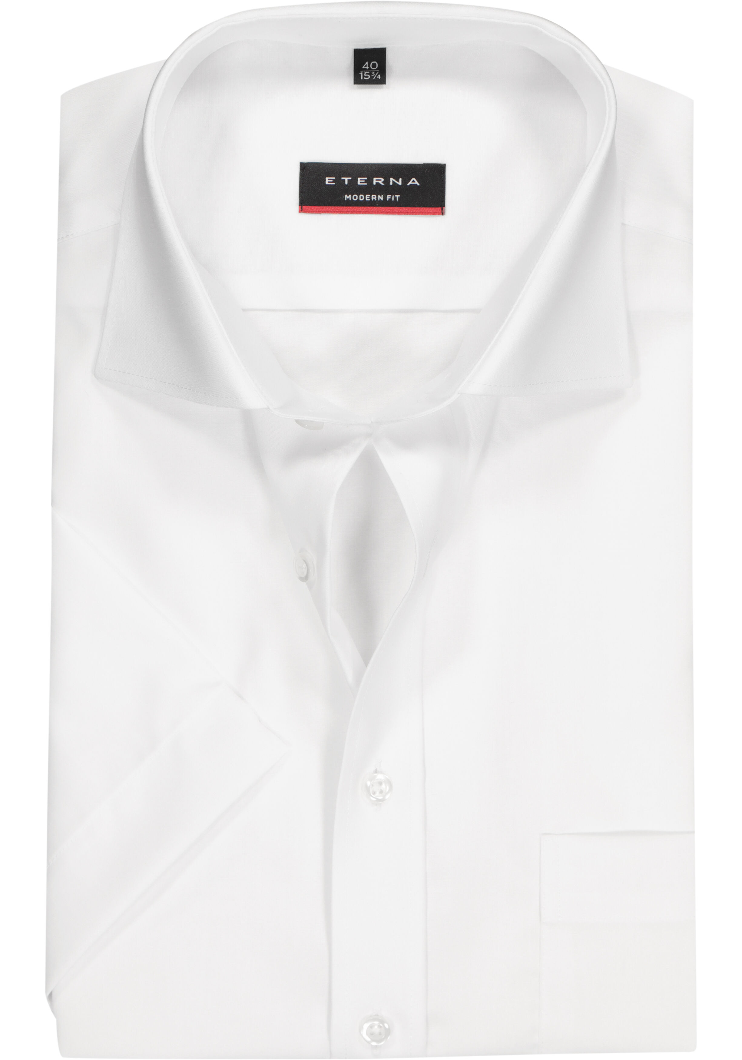 ETERNA modern fit overhemd, korte mouw, poplin heren overhemd, wit