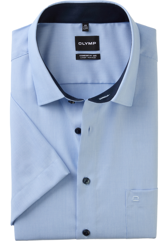 OLYMP Luxor comfort fit Big overhemd, korte mouw, natte, lichtblauw OLYMP Luxor comfort fit Big overhemd, korte mouw, natte, lichtblauw