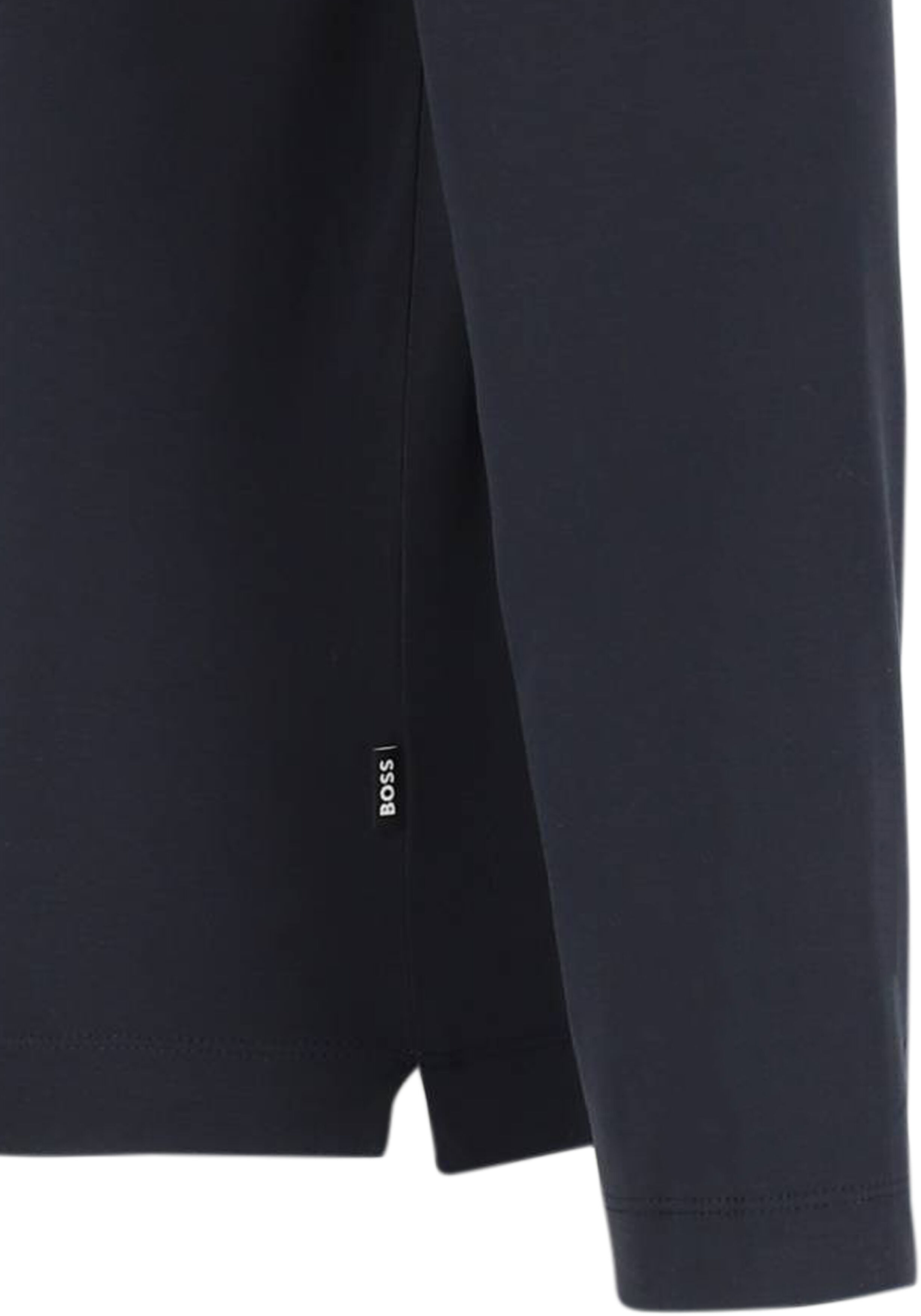 BOSS Paley regular fit polo lange mouw, jersey, donkerblauw