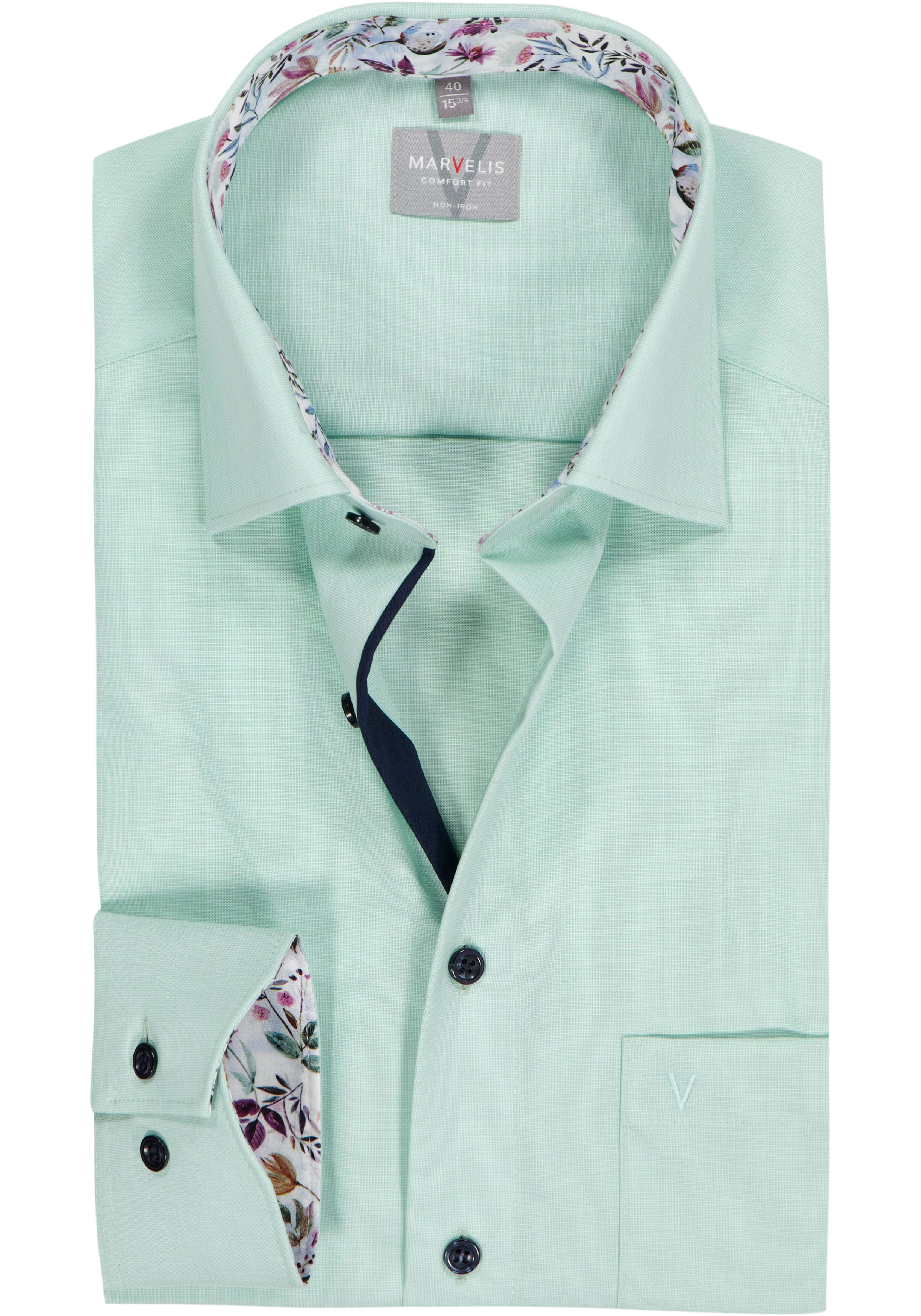 MARVELIS comfort fit overhemd, fil a fil, lichtgroen
