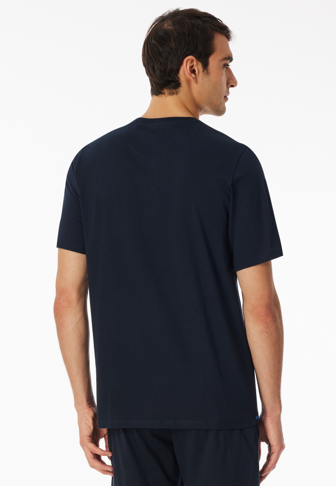SCHIESSER Mix + Relax Shirt 1/2 arm, heren T-shirt korte mouw, nachtblauw
