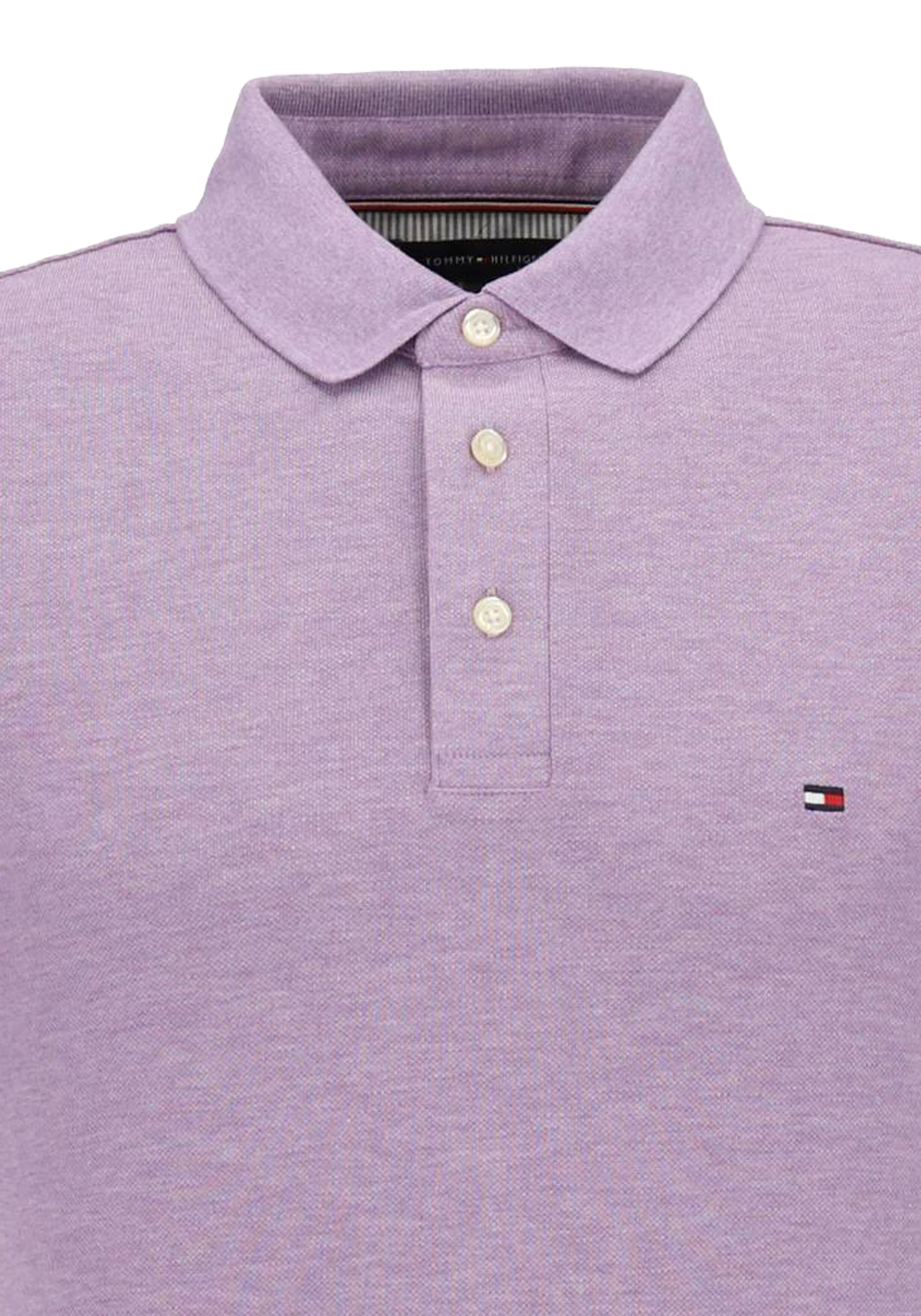 Tommy Hilfiger 1985 Slim Polo, heren poloshirt, lila melange
