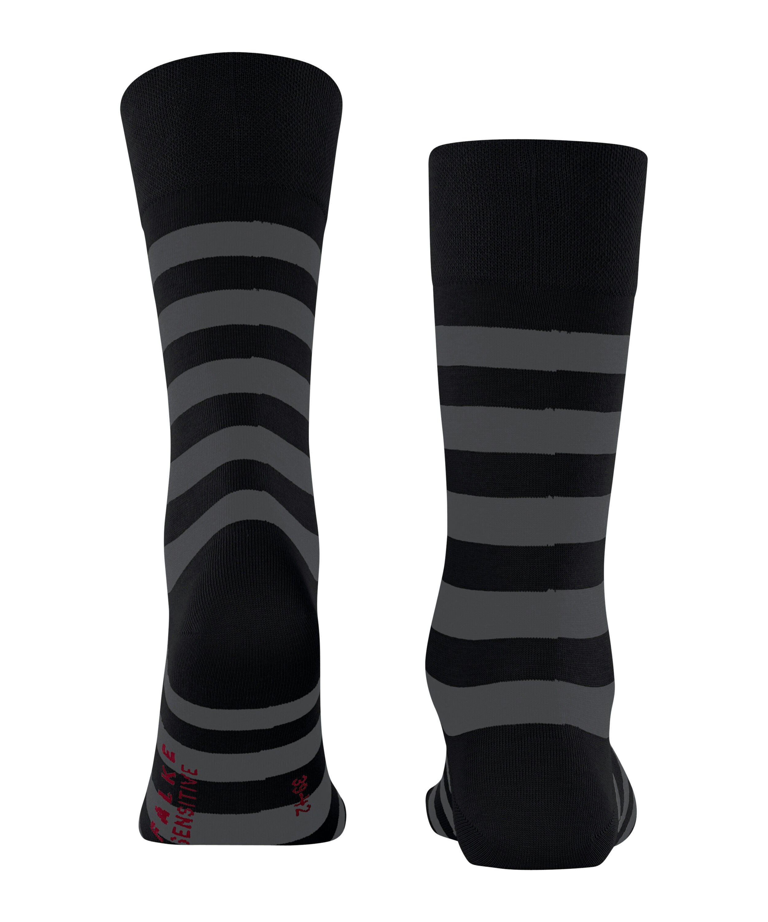 FALKE Sensitive Mapped Line herensokken, zwart (black)