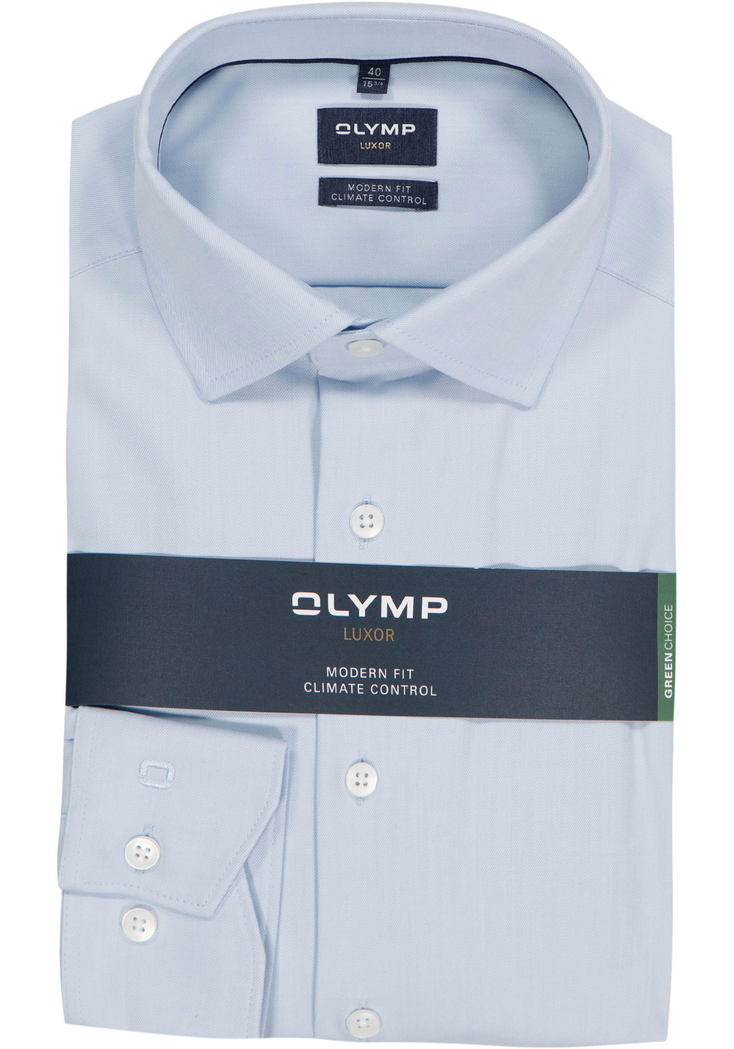 OLYMP Luxor modern fit overhemd 24/7, lichtblauw