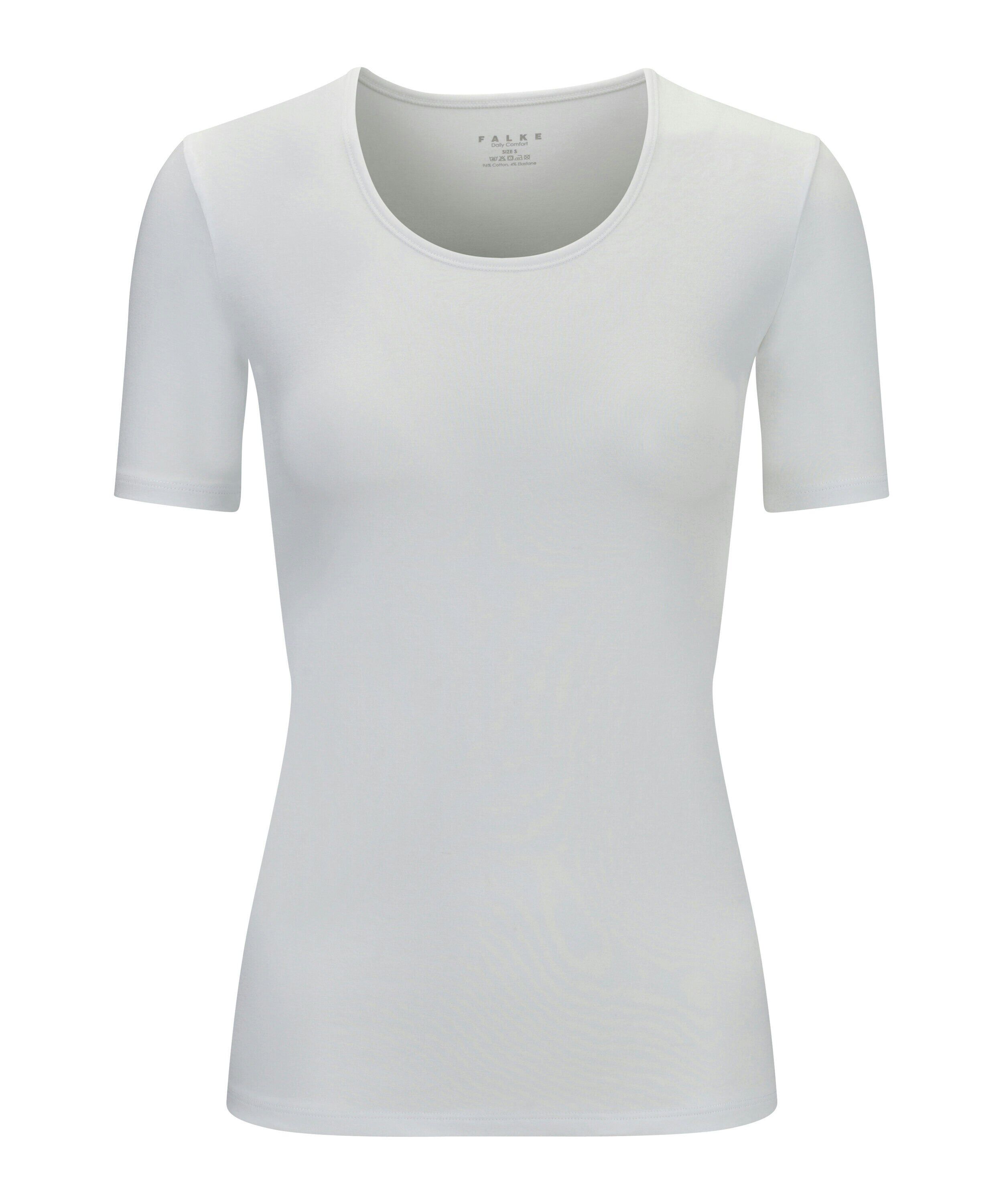 FALKE 2-pack dames T-shirt Daily Comfort, korte mouw, wit (white)