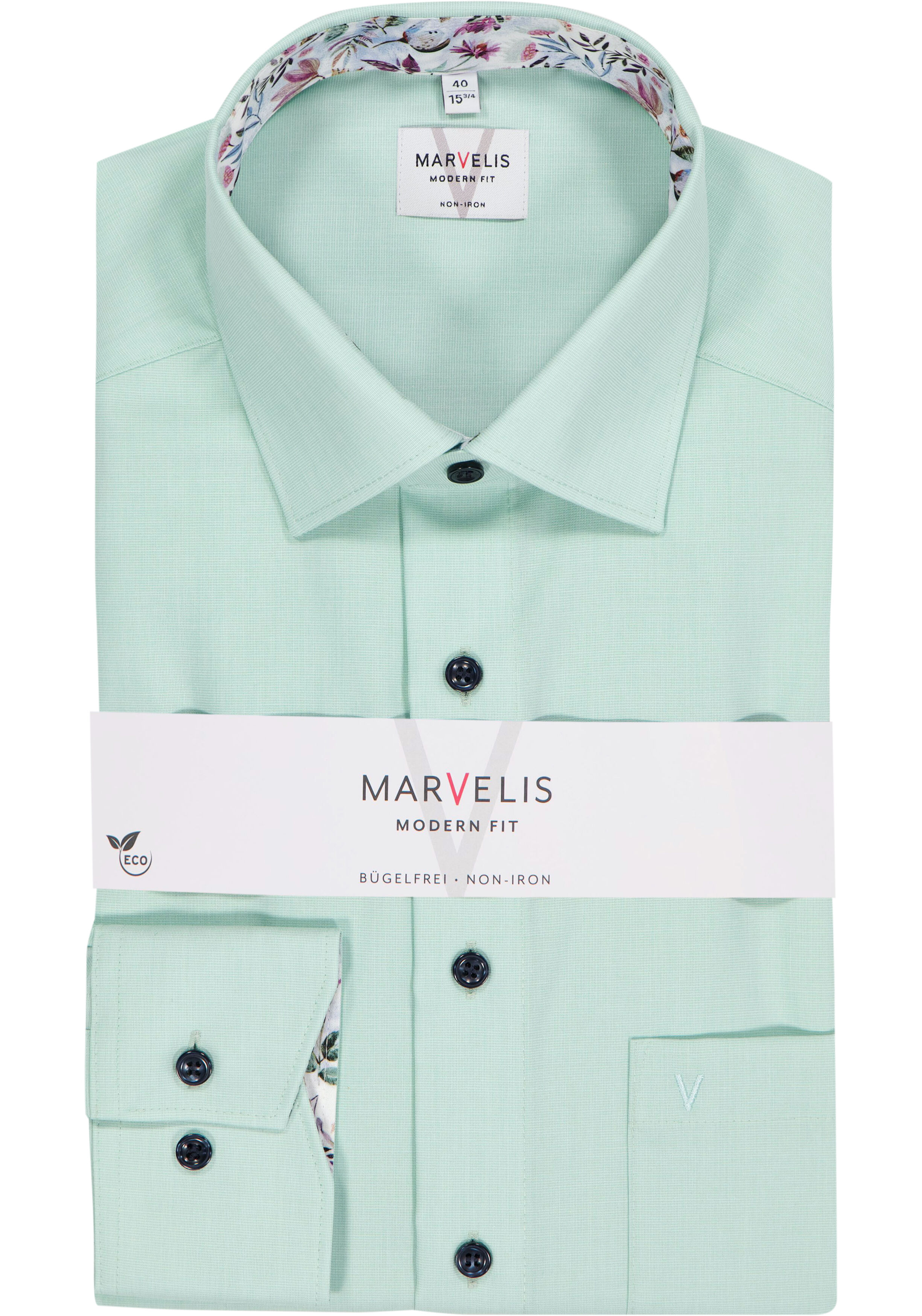 MARVELIS modern fit overhemd, fil a fil, lichtgroen
