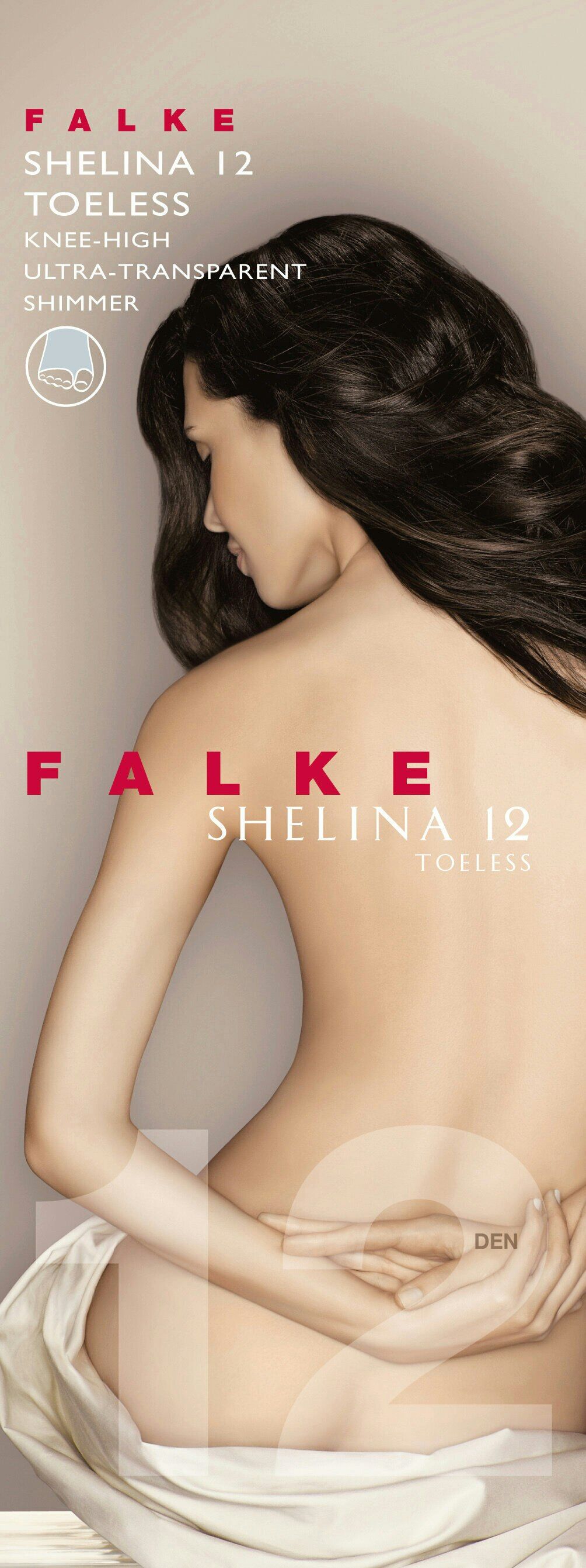 FALKE Shelina toeless 12 DEN dames kniekousen, beige (sun)