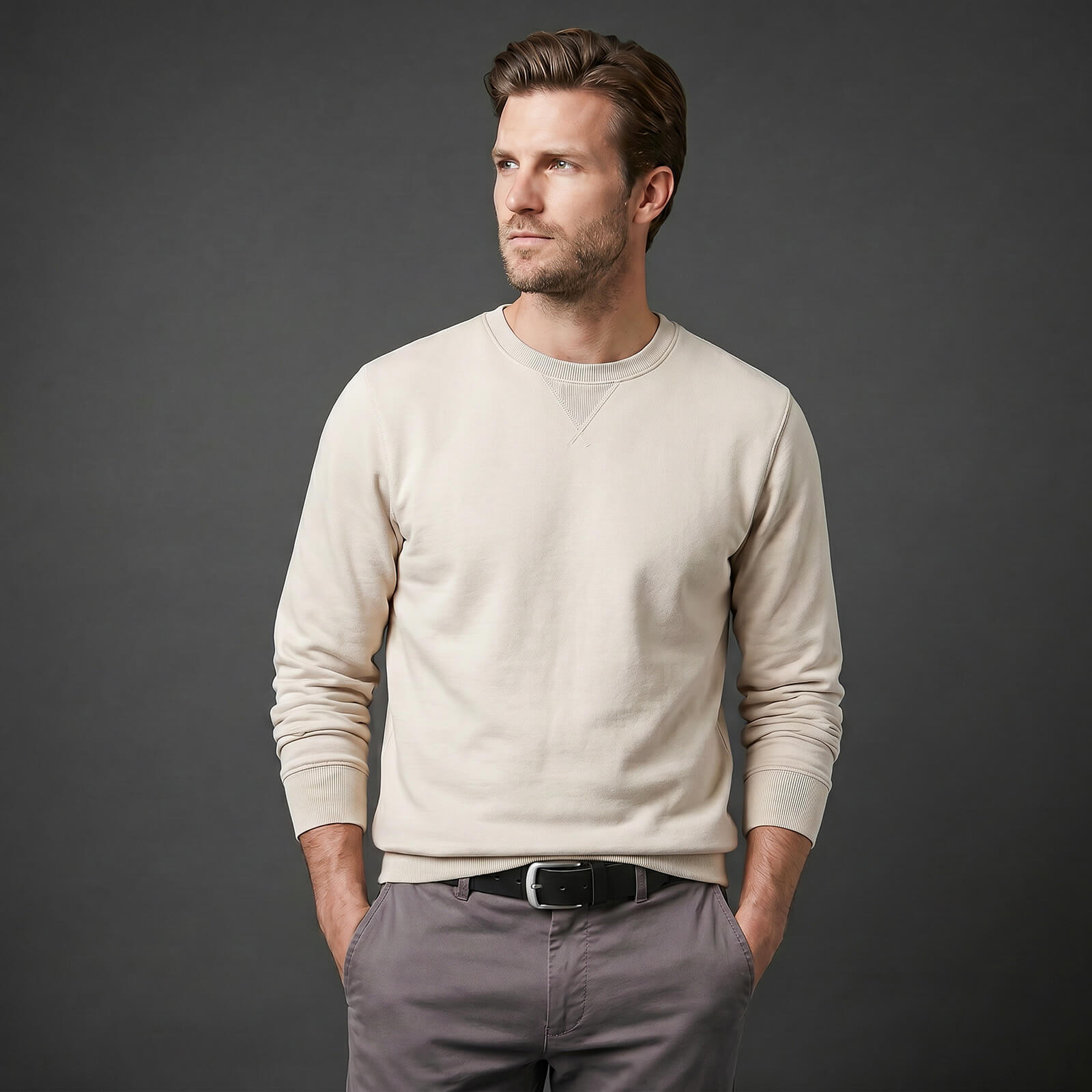 LINDENMANN leren heren riem, bruin