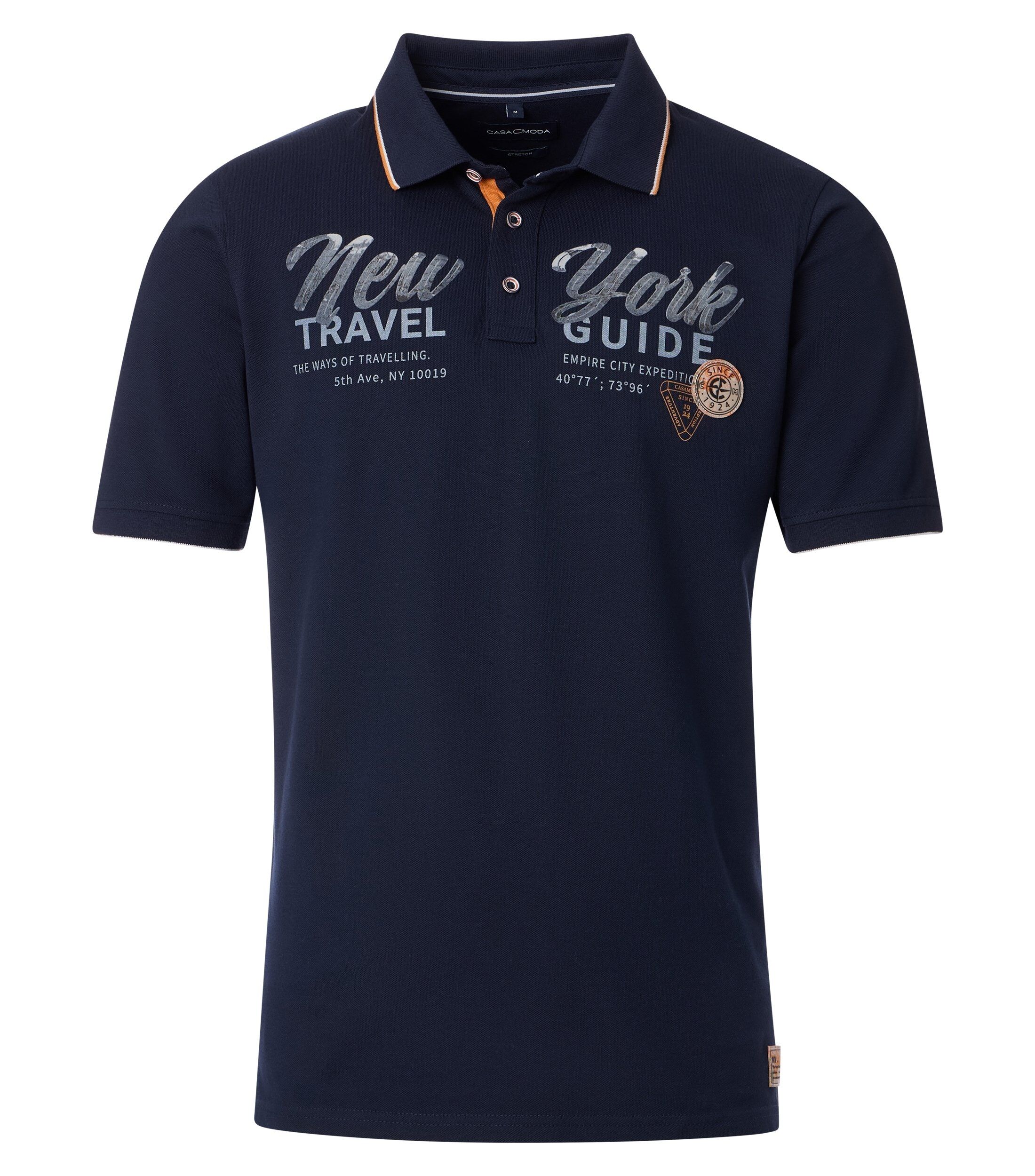 CASA MODA comfort fit heren polo, blauw