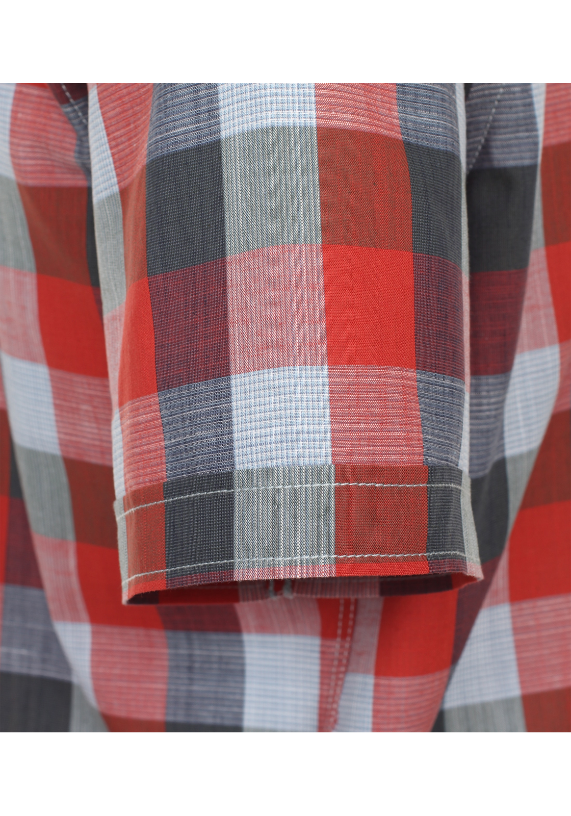 CASA MODA Sport casual fit overhemd, korte mouw, chambray, rood geruit - 944267200-400 CASA MODA Sport casual fit overhemd, korte mouw, chambray, rood geruit - 944267200-400