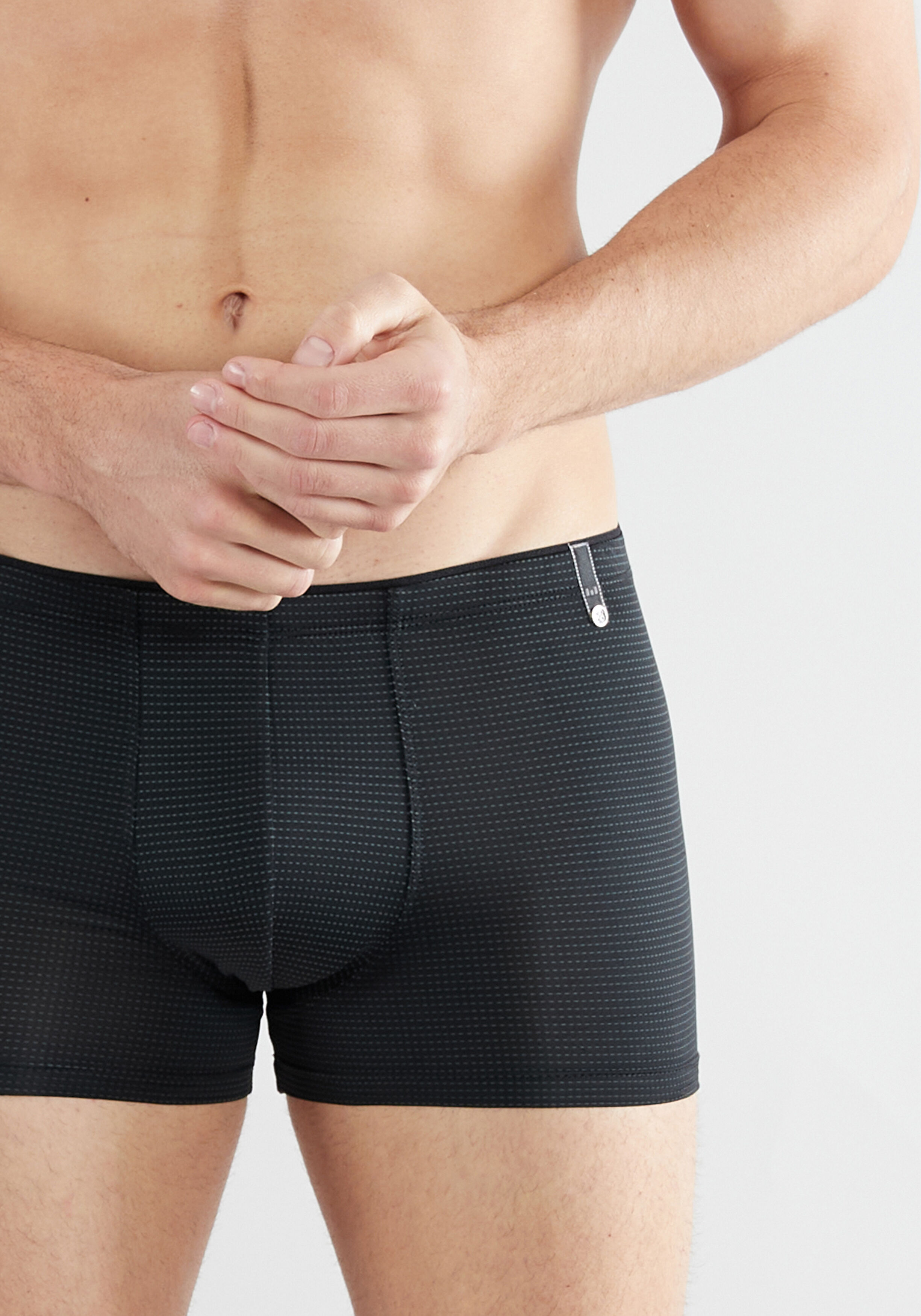 Gotzburg heren boxer normale lengte (1-pack), zwart geruit