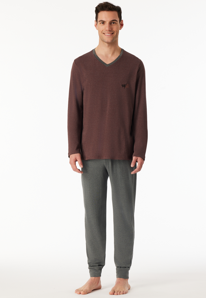 SCHIESSER 95/5 Pyjama lang, heren pyjama set, wijnrood