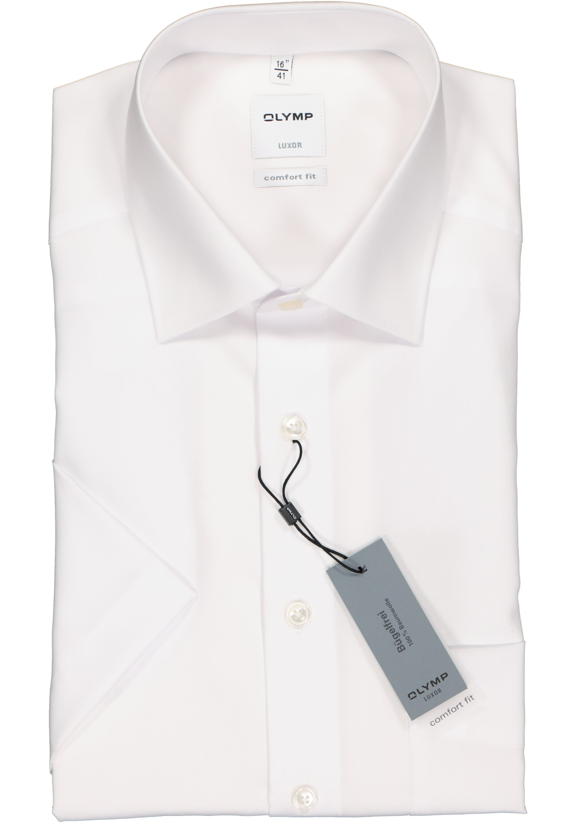 OLYMP Luxor comfort fit overhemd, korte mouw, wit