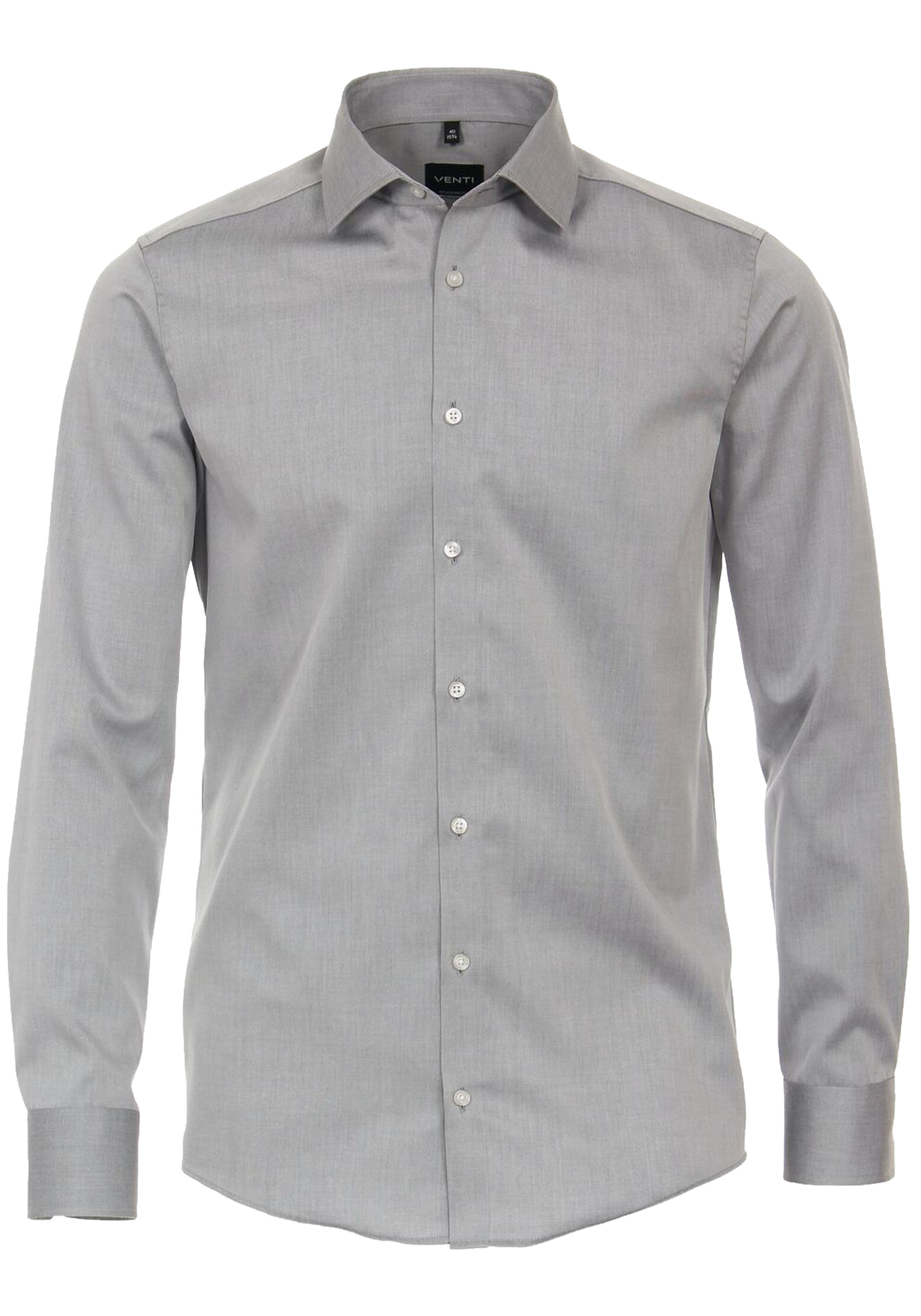VENTI modern fit overhemd, twill, grijs