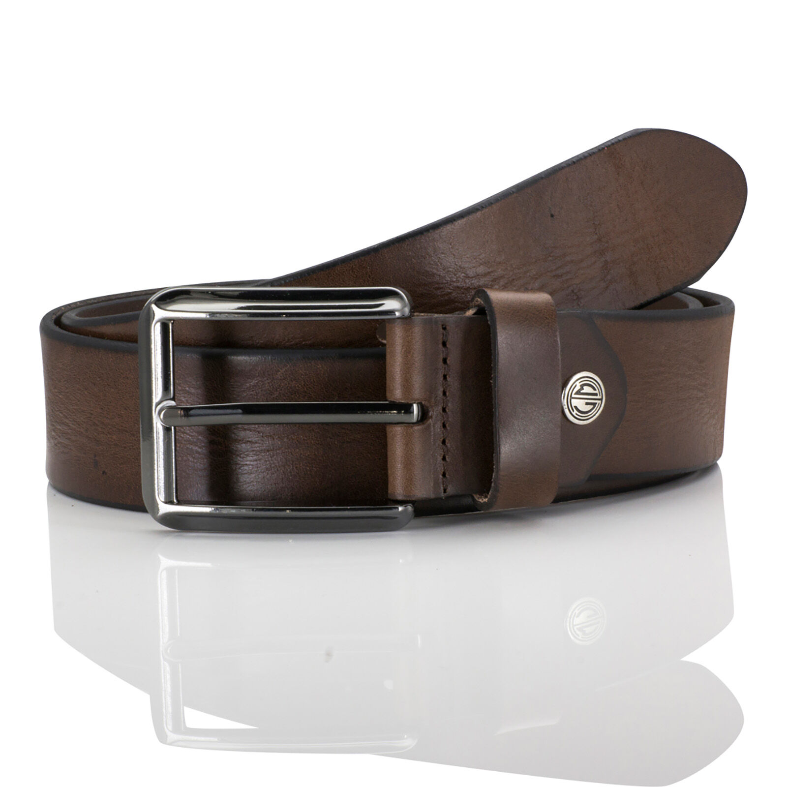 LINDENMANN leren heren riem, bruin