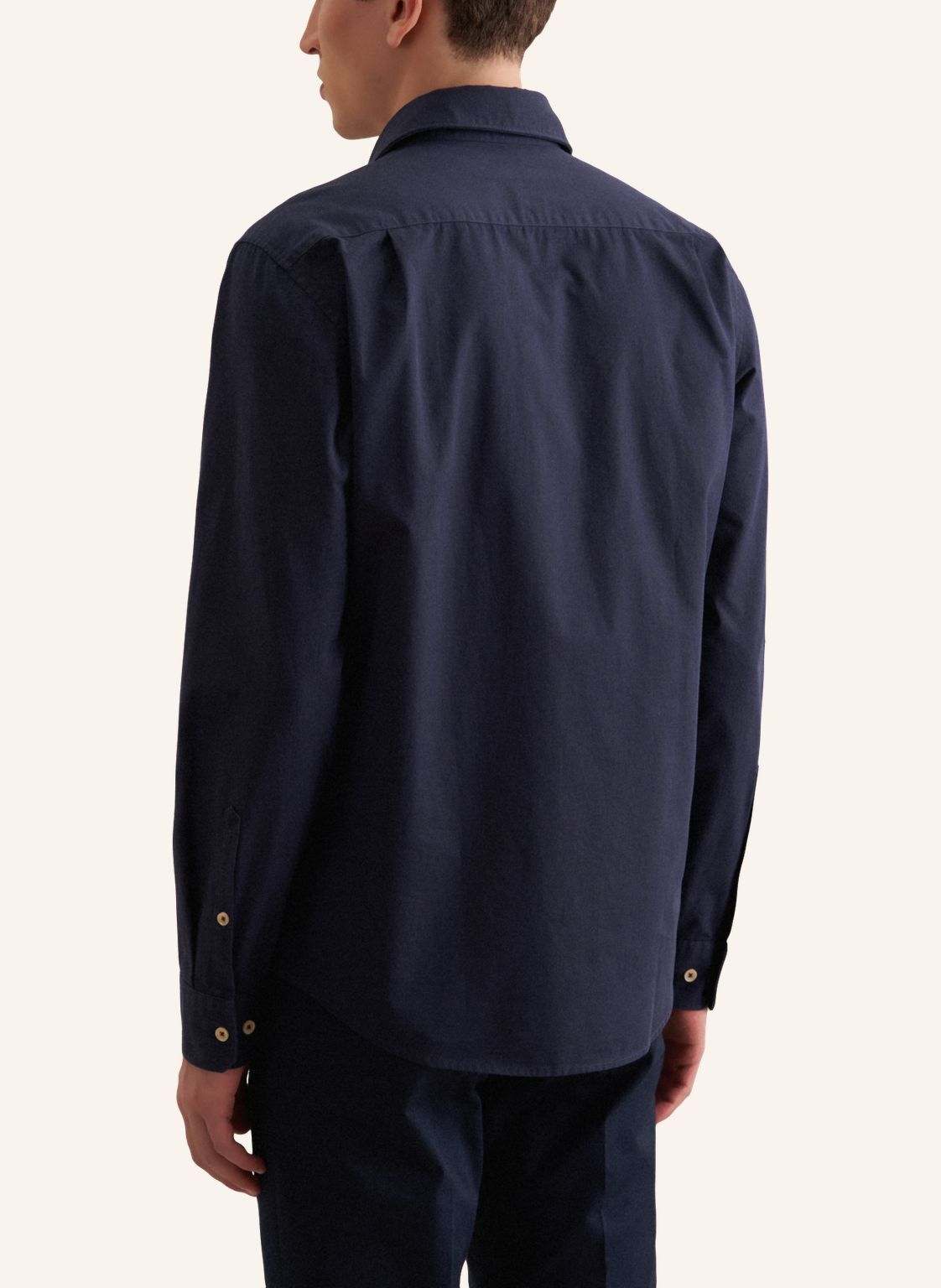 Seidensticker regular fit overhemd, popeline, blauw