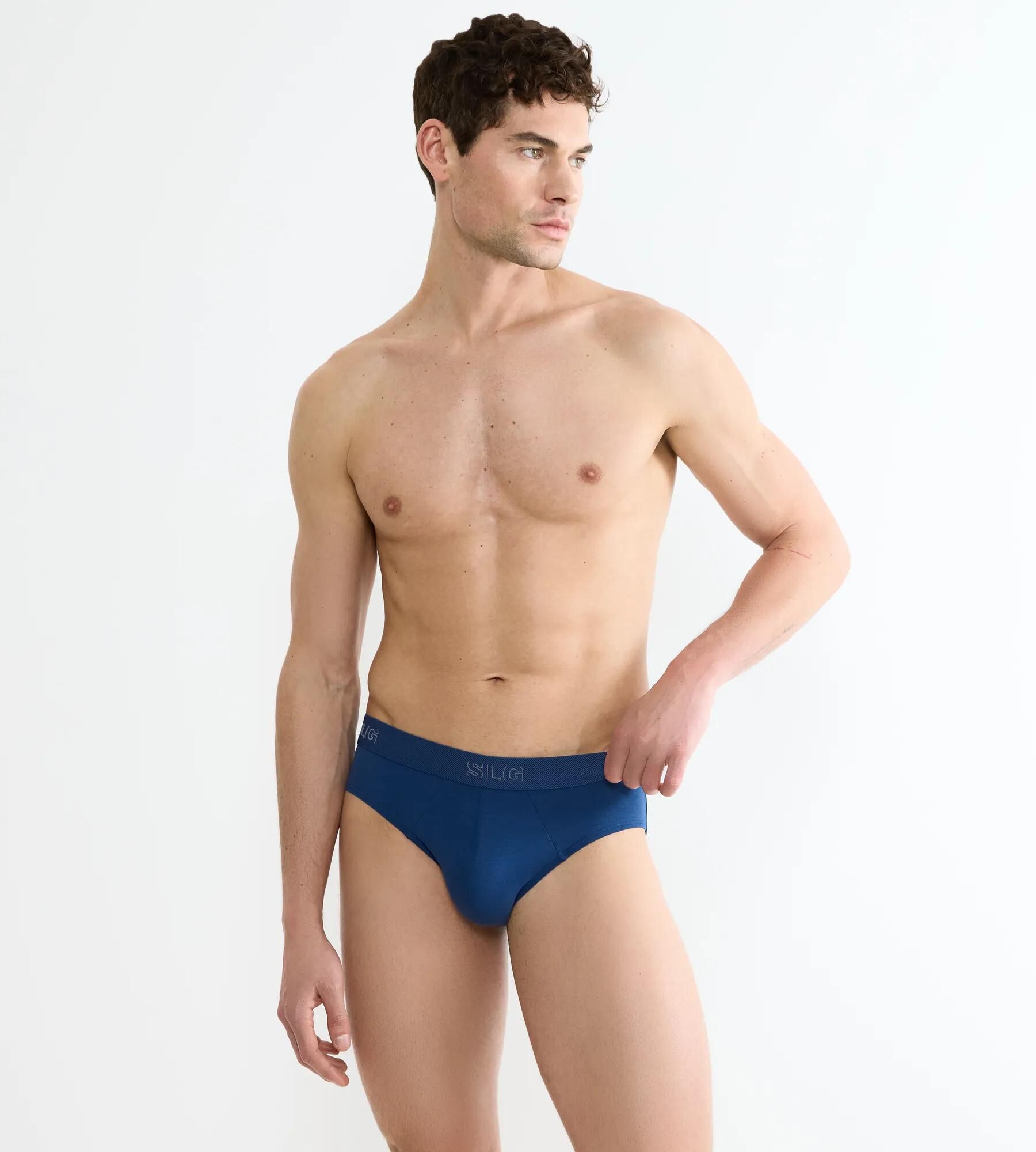Sloggi Men SLG Base Brief, heren slip (2-pack), donkergrijs en kobaltblauw