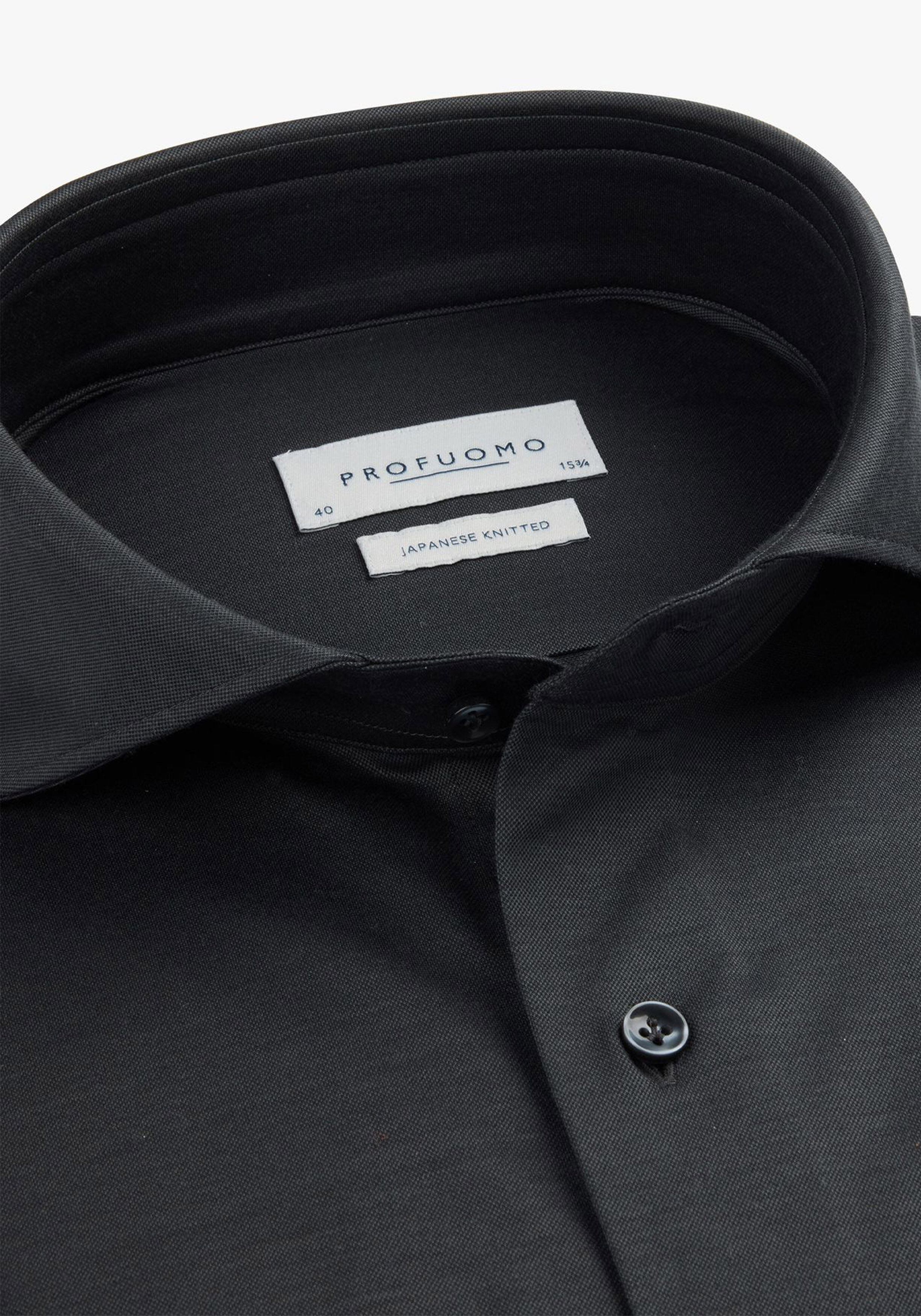 Profuomo slim fit heren overhemd, jersey, antraciet grijs