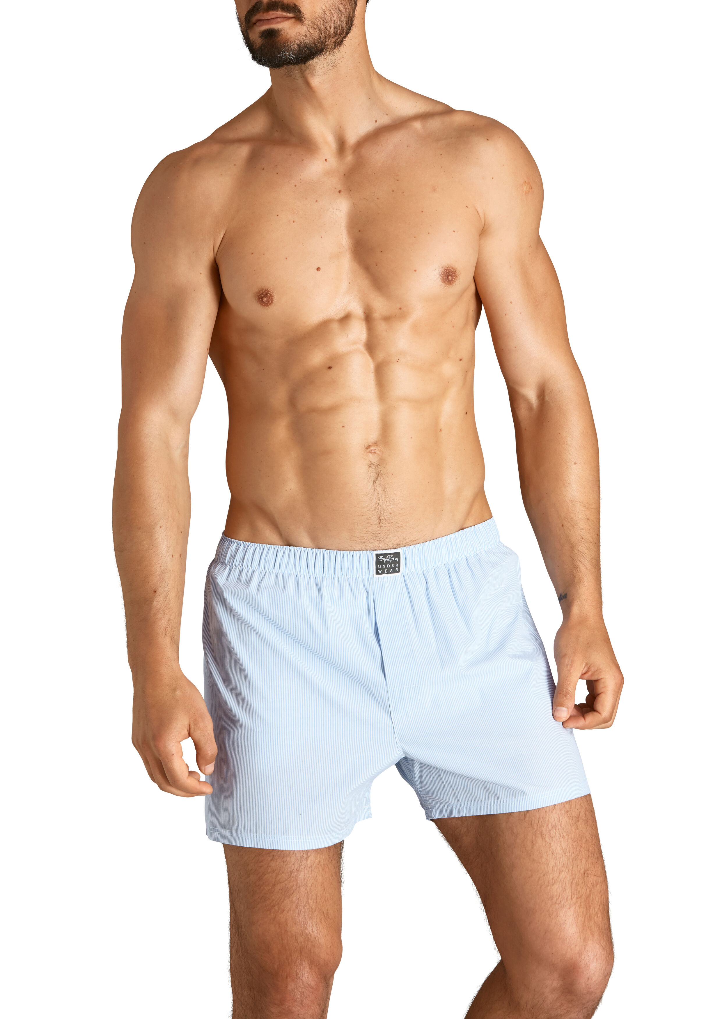 Bjorn Borg wijde boxershorts (2-pack), lichtblauw met wit gestreept