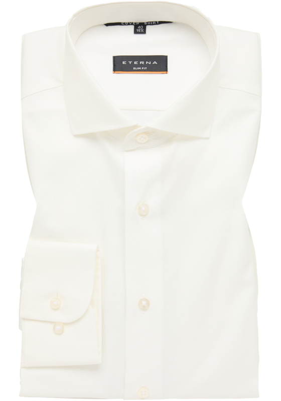 ETERNA slim fit overhemd, twill, ecru ETERNA slim fit overhemd, twill, ecru