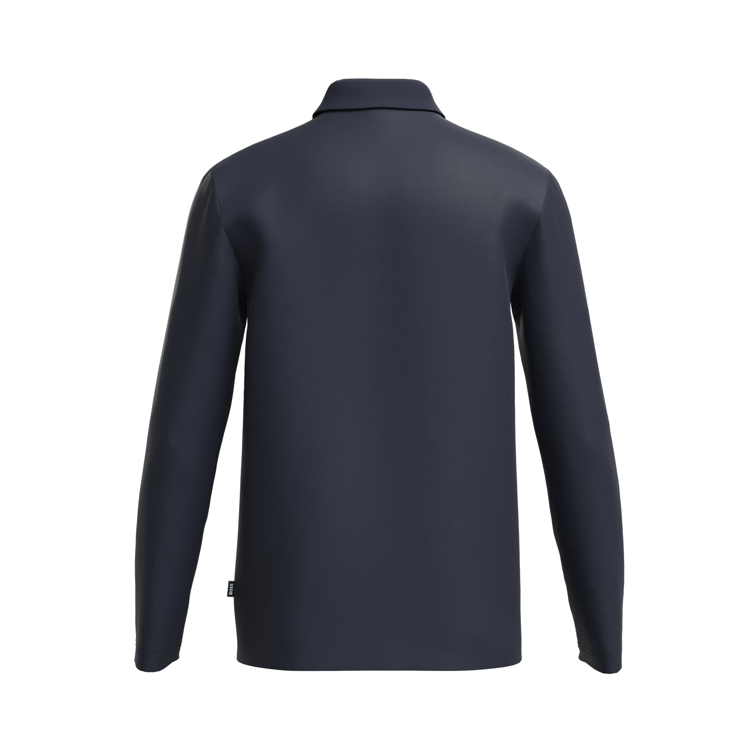 BOSS Pado regular fit polo lange mouw, jersey, donkerblauw