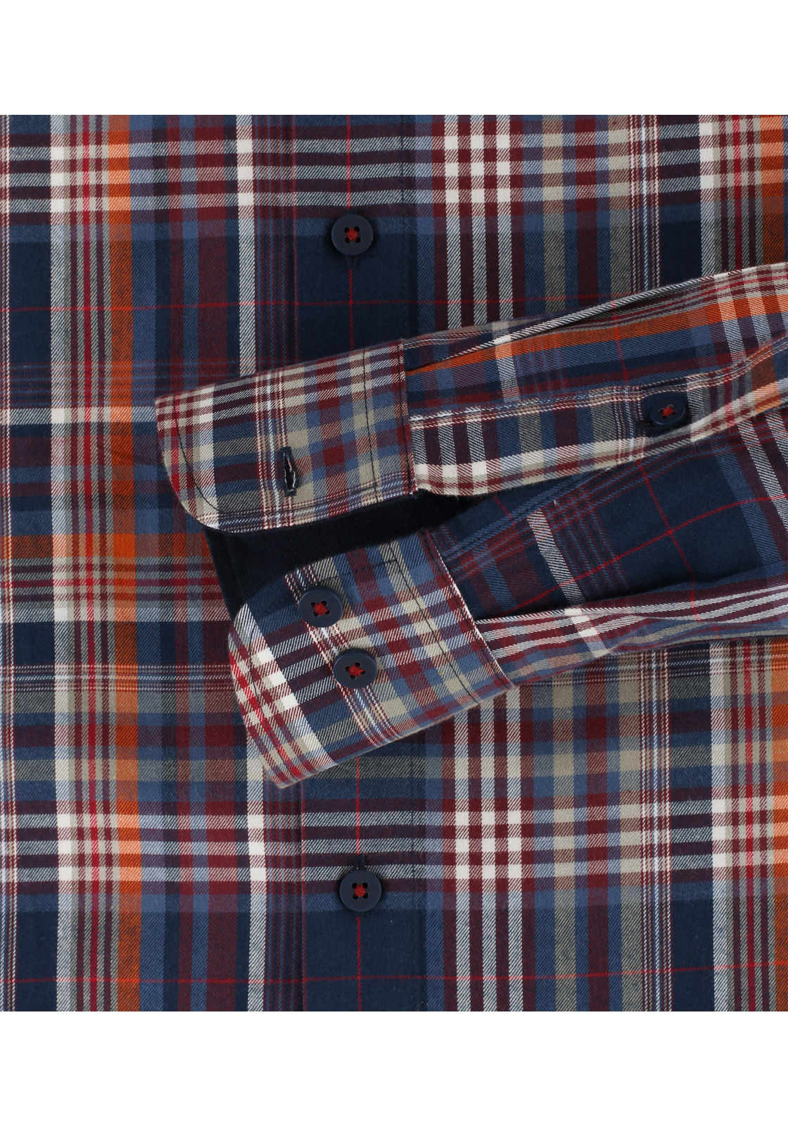 Redmond comfort fit overhemd, twill, rood geruit Redmond comfort fit overhemd, twill, rood geruit