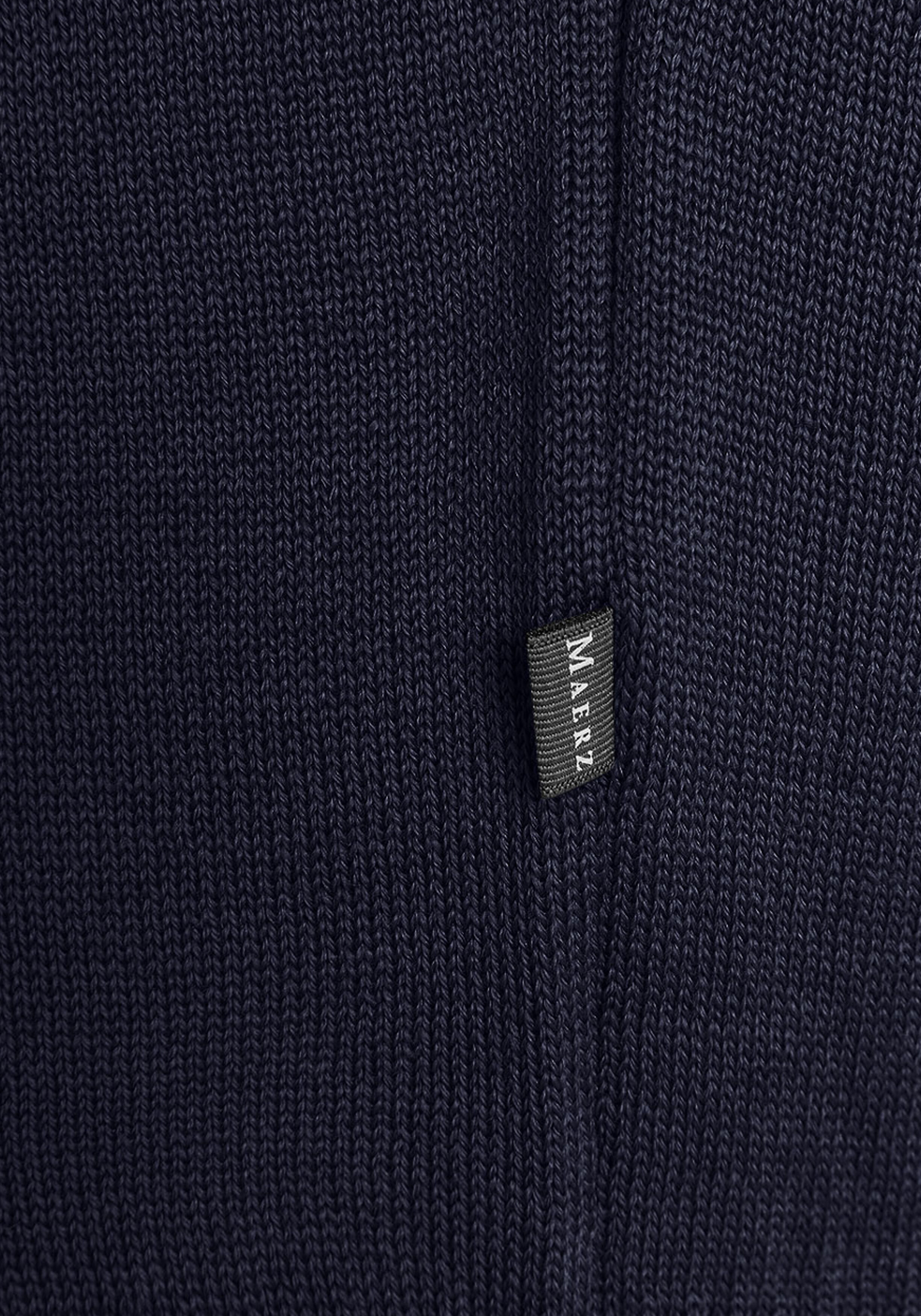 MAERZ Classic Fit heren trui met turtleneck wol, navy blauw