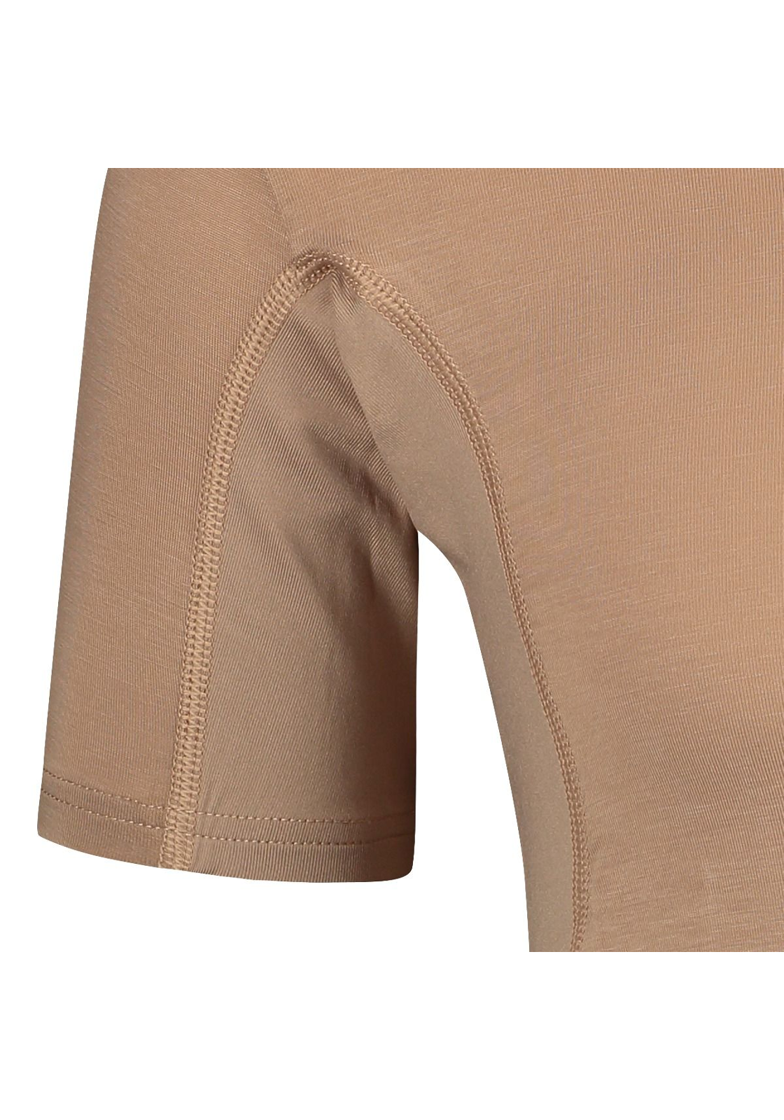 37-058_zand_detail RJ Bodywear Sweatproof T-shirt (1-pack), heren T-shirt met anti zweet oksels, V-hals, huidskleur