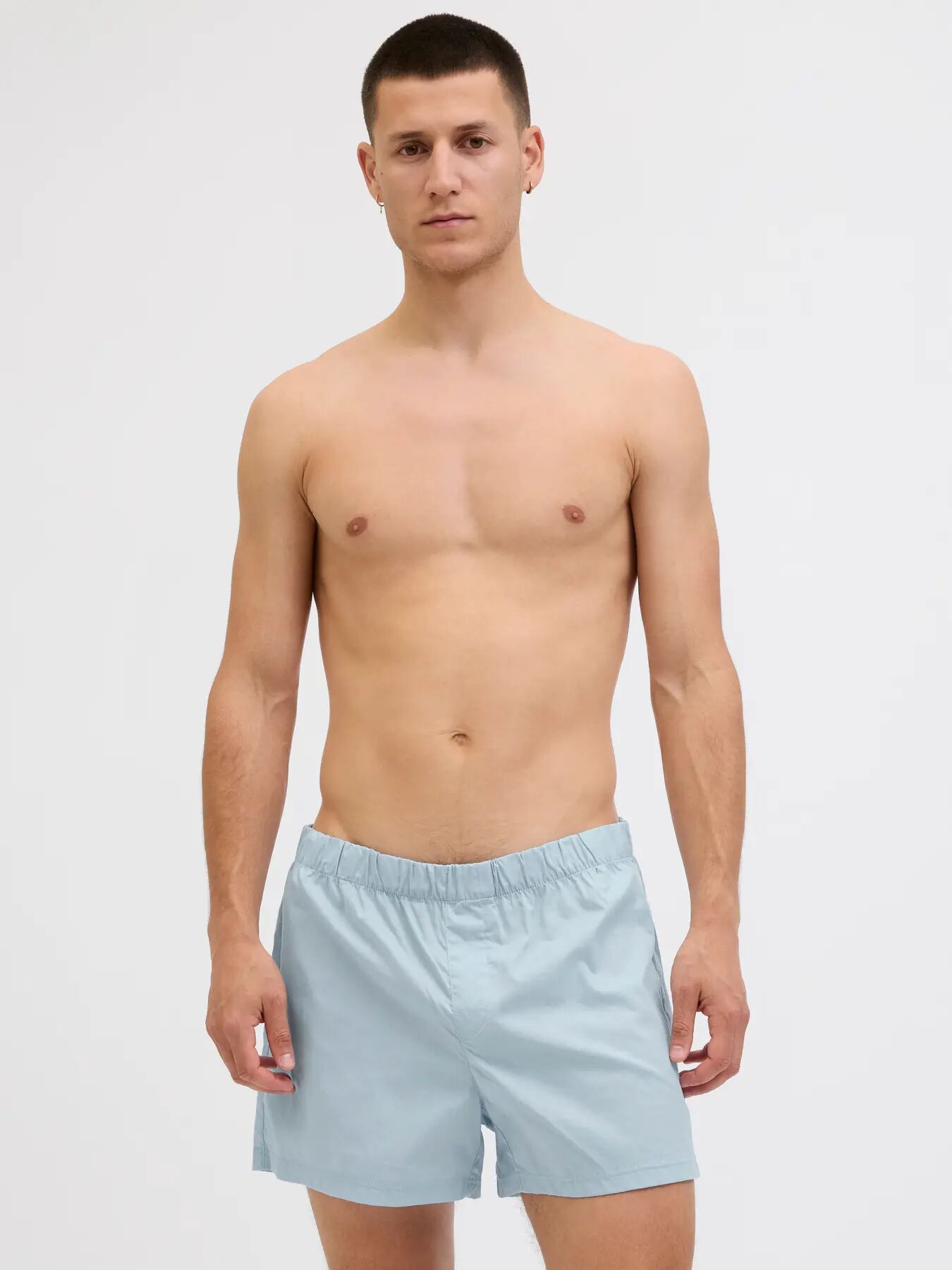 JACK & JONES Jacmilano woven boxers (3-pack), heren wijde boxers, chambray blue chambray striped, skyway checks